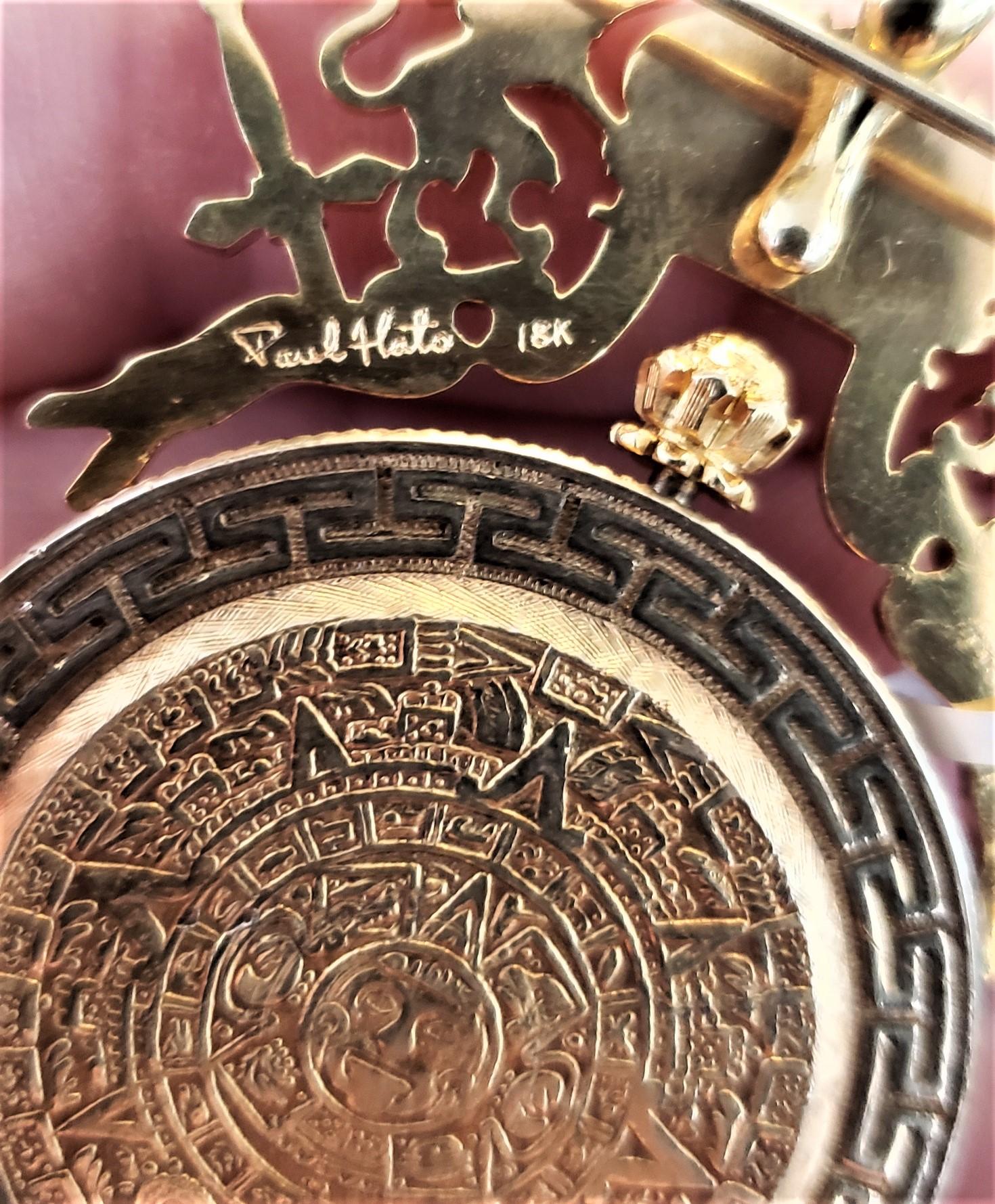 Paul Flato Imperio Mexicano 1866 One Peso Watch/Pin/Pendant 18K 44.4g For Sale 1