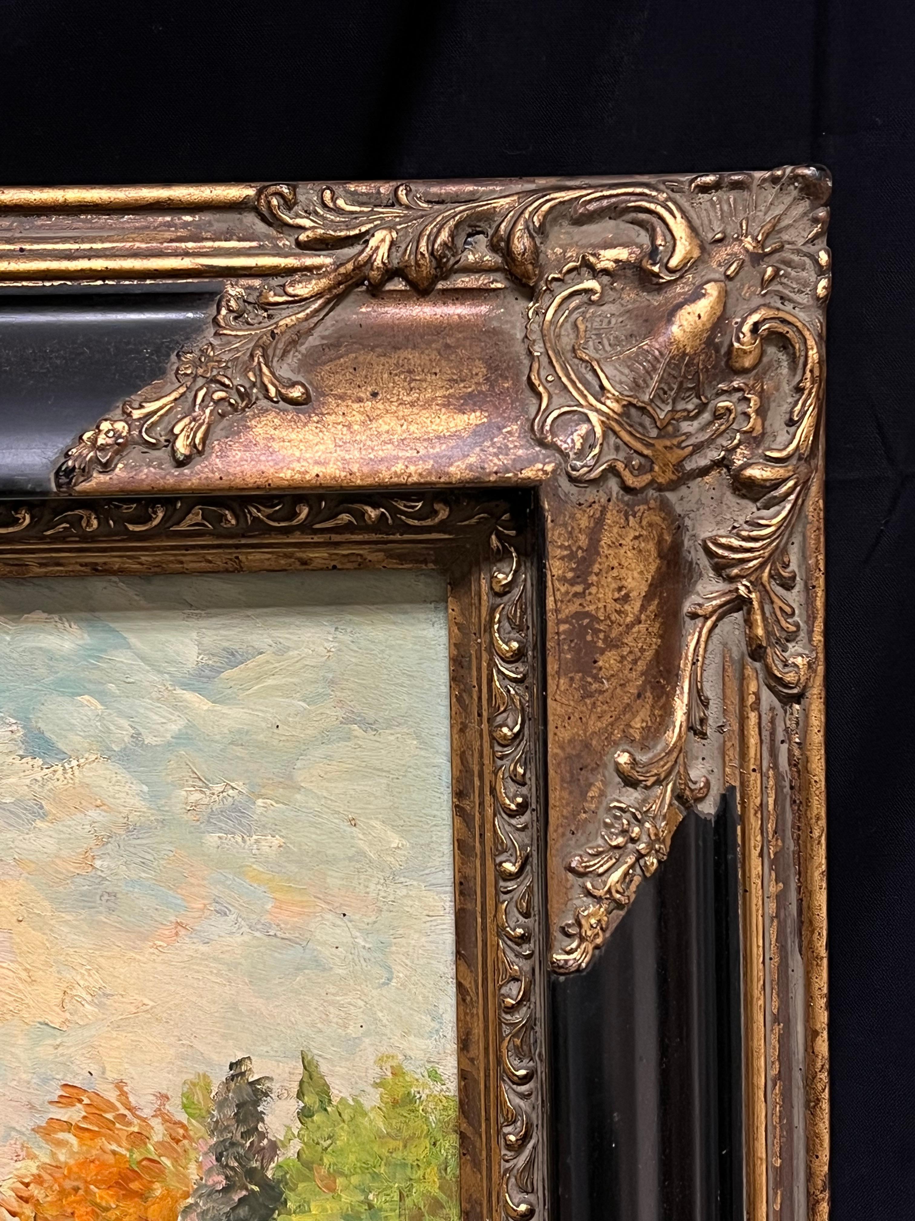 Französischer Impressionist 20. Jahrhundert Landschaftsgemälde Seeszene mit Figuren im Angebot 6