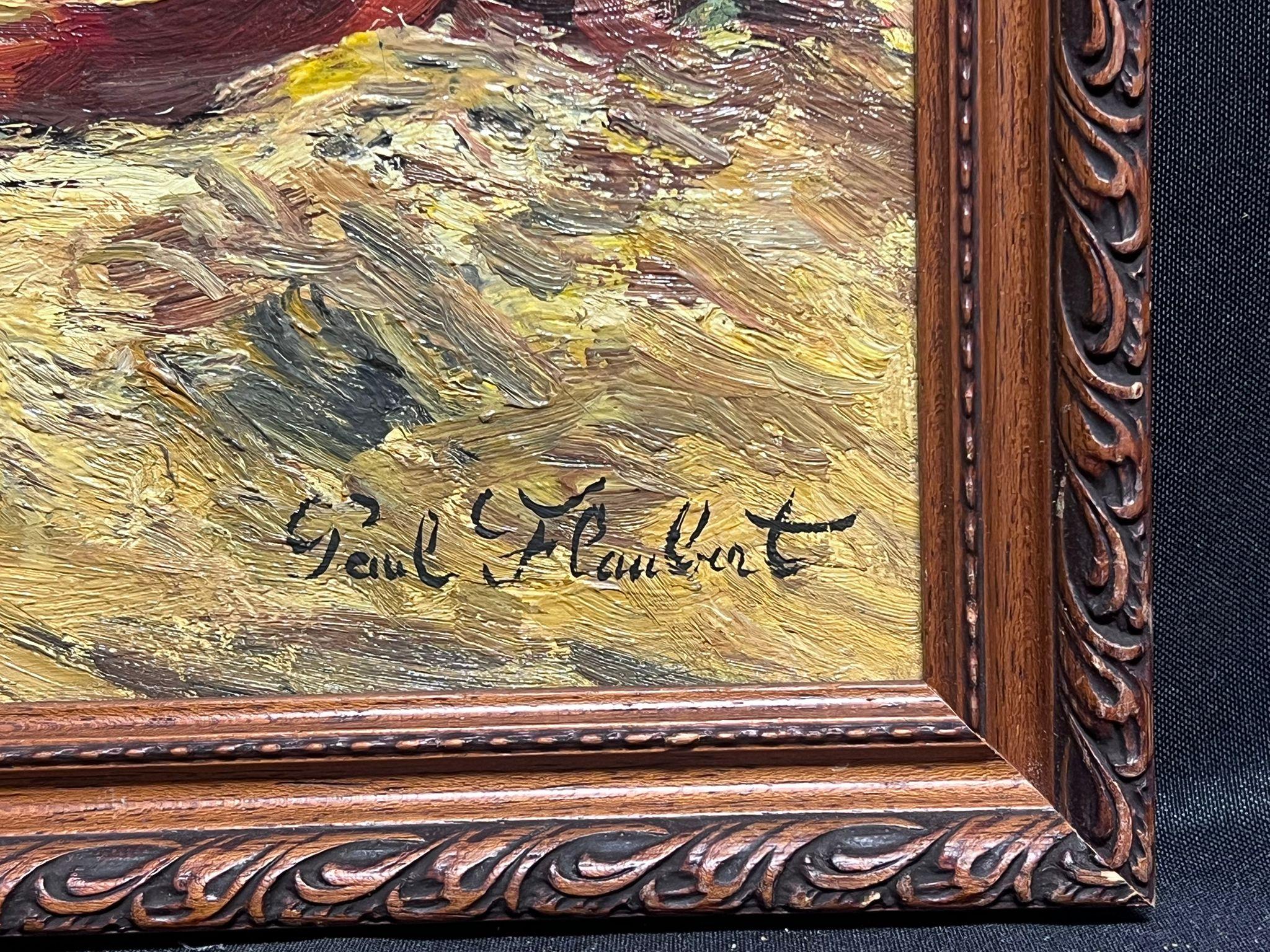 Peinture impressionniste française signée Nature morte aux pommes et au vin en vente 1