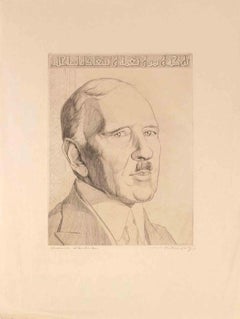 Portrait of Mustafa Kemal Atatürk- Etching by Paul Flury - Early 20th Century