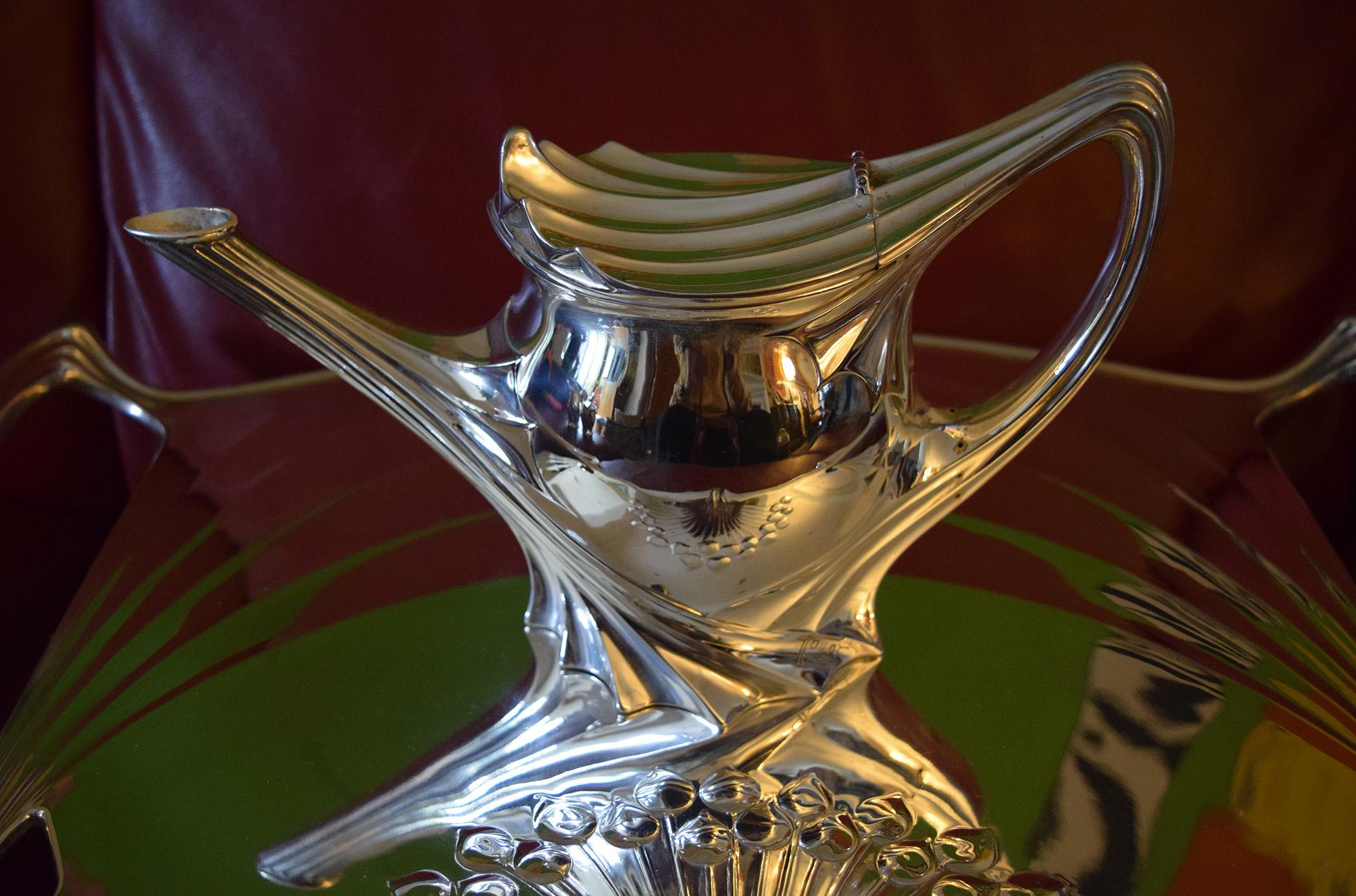 Paul Follot an amazing  rare tea set circa 1900 incredible Art Nouveau example For Sale 7