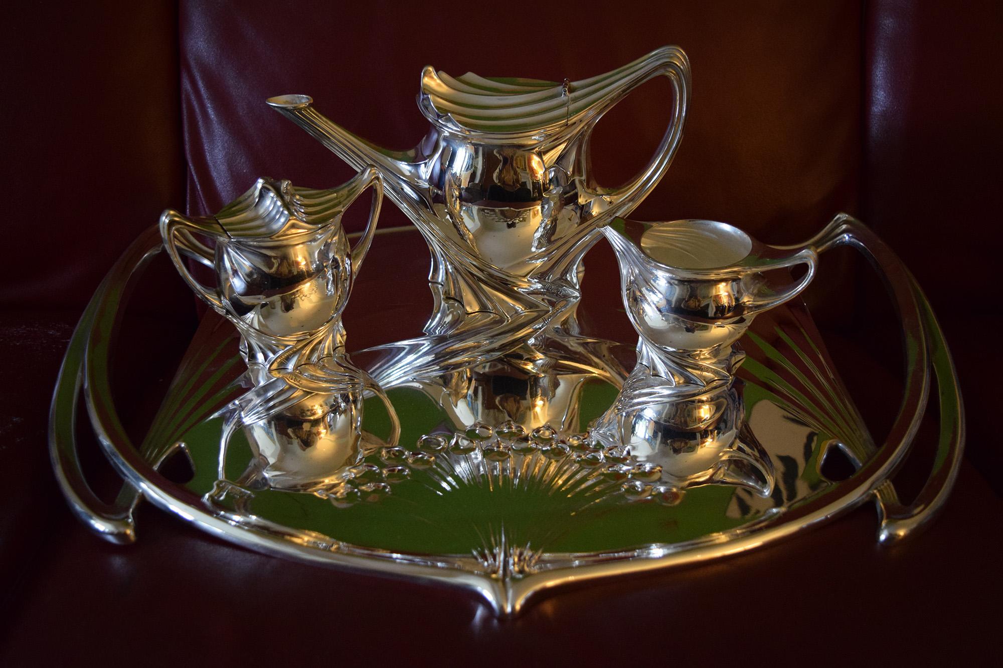 Women's or Men's Paul Follot an amazing  rare tea set circa 1900 incredible Art Nouveau example For Sale