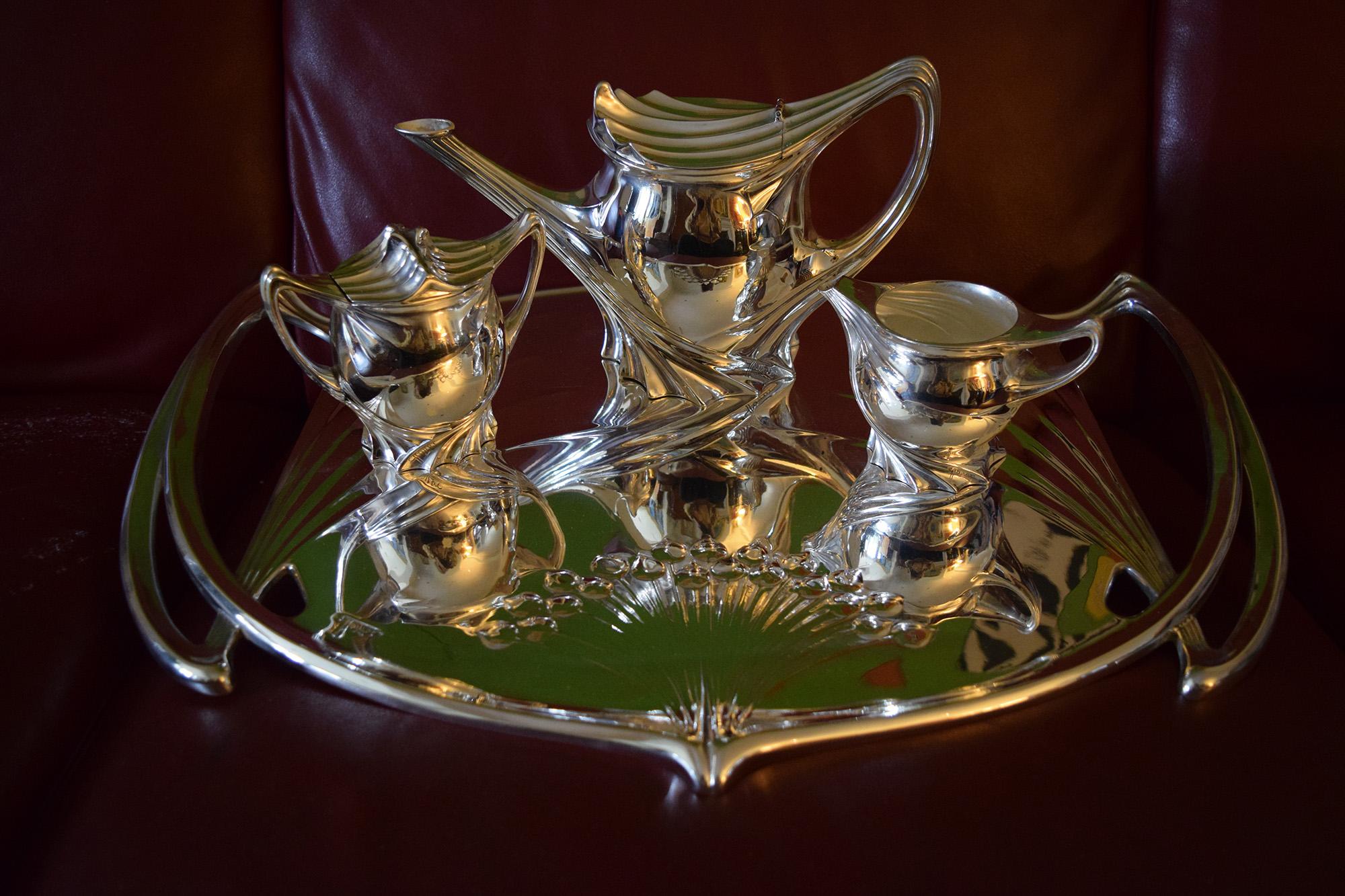 Paul Follot an amazing  rare tea set circa 1900 incredible Art Nouveau example For Sale 1