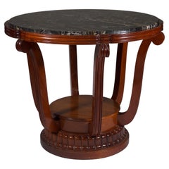 Paul Follot Center Table with Original Marble Top