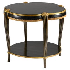 Paul Follot, Table à deux niveaux en bois ébonisé et doré, France, vers 1924
