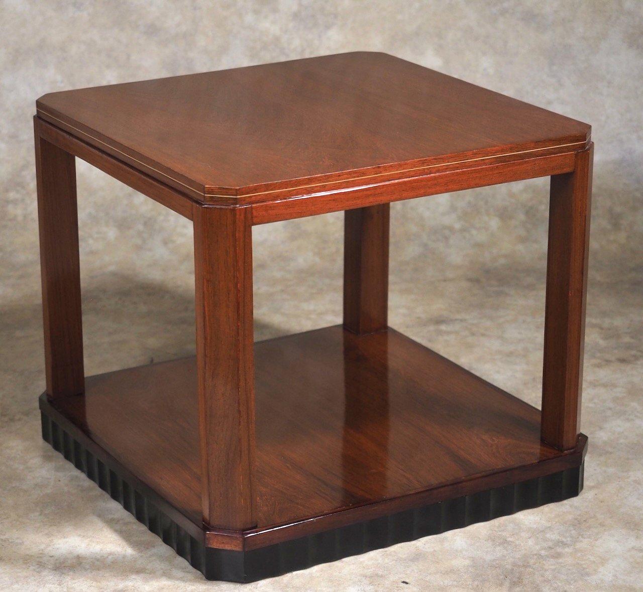 Paul Follot mahogany and ebony low table In Excellent Condition For Sale In Philadelphia, PA
