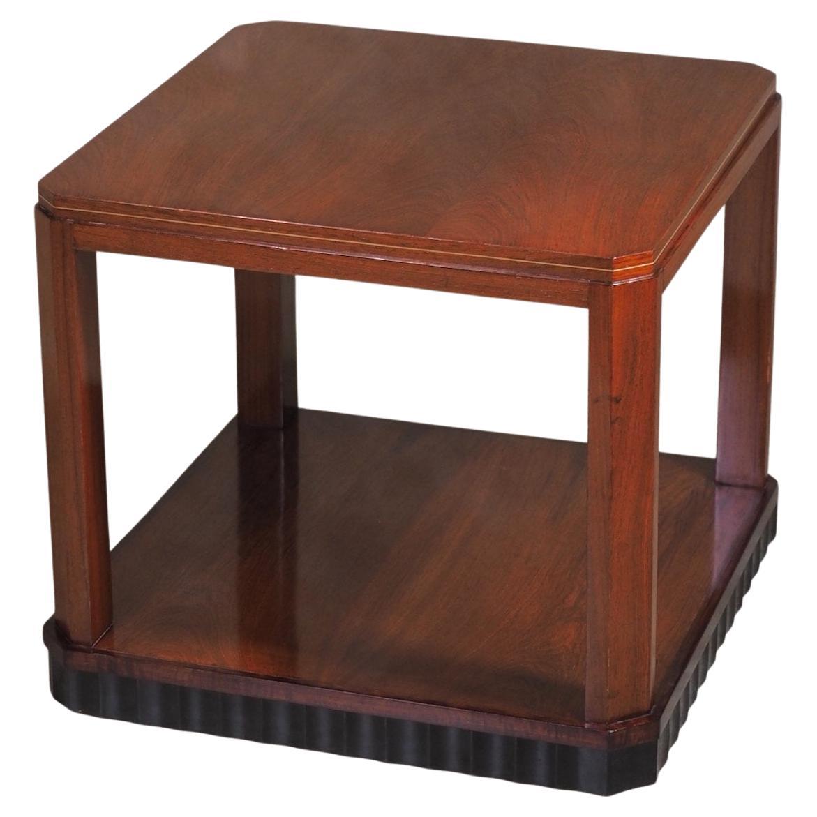 Paul Follot mahogany and ebony low table For Sale