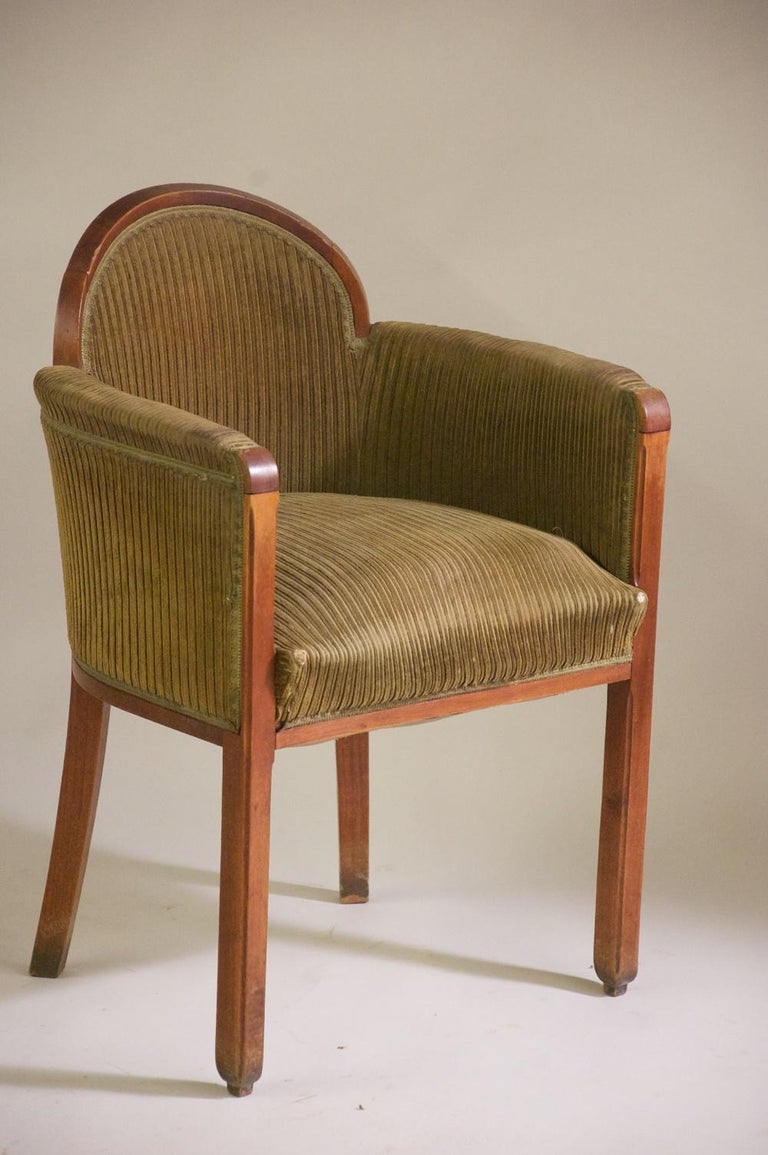 French Paul Follot Pair of Armchairs For Sale