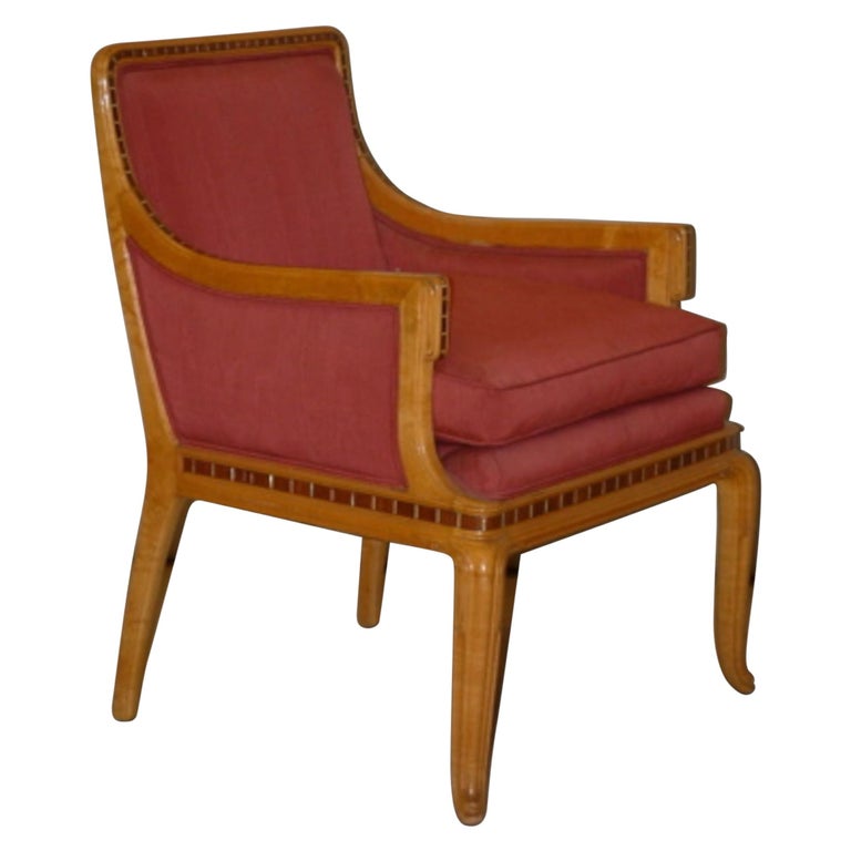 Paul Follot Pair of Inlaid Armchairs For Sale
