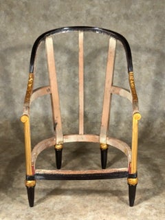 Paul Follot single large-scale armchair, early 1920s, ebonized wood.