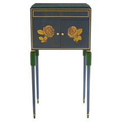 Antique Paul Follot small painted beechwood cabinet 1920