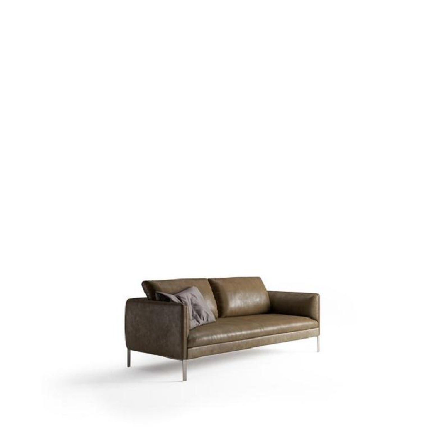 Brown Leather Sofa Molteni&C by Vincent Van Duysen - Paul - made in Italy  For Sale at 1stDibs