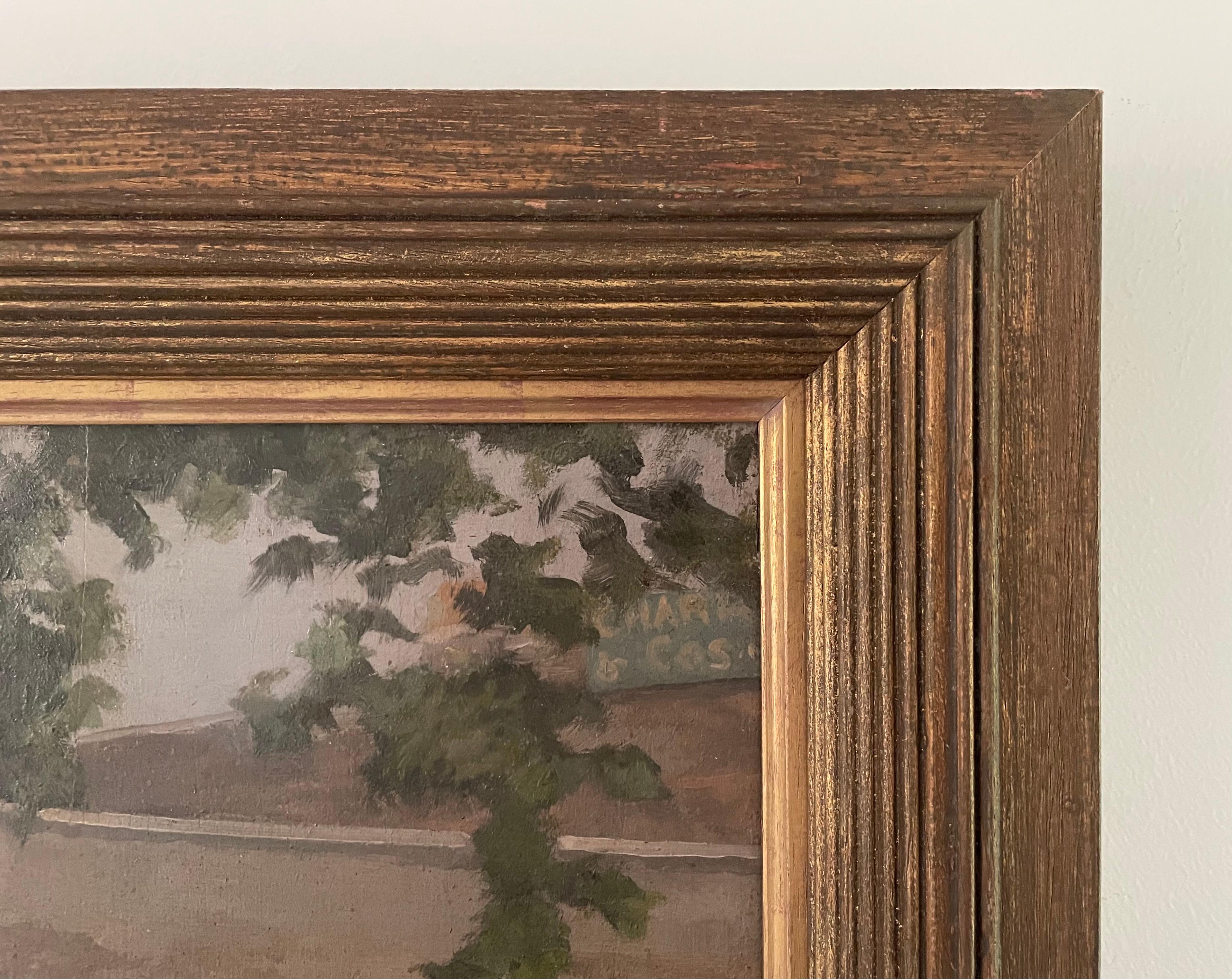 Paul Maitland - Peinture impressionniste britannique du début du 20e siècle représentant le vieux Chelsea - Marron Landscape Painting par Paul Fordyce Maitland