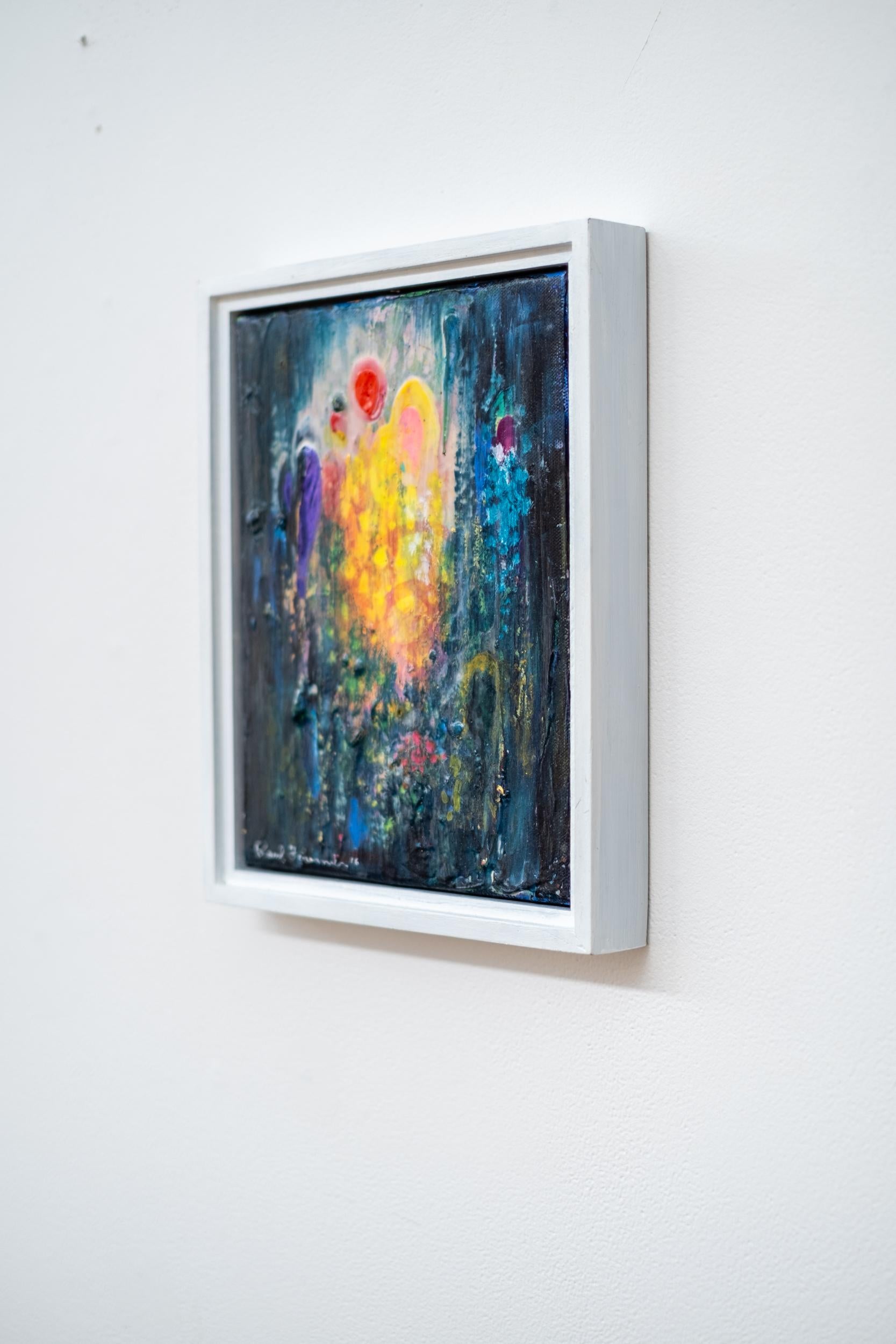 Deep World Radiance - contemporaneo, gestuale, astratto, acrilico su tela in vendita 1