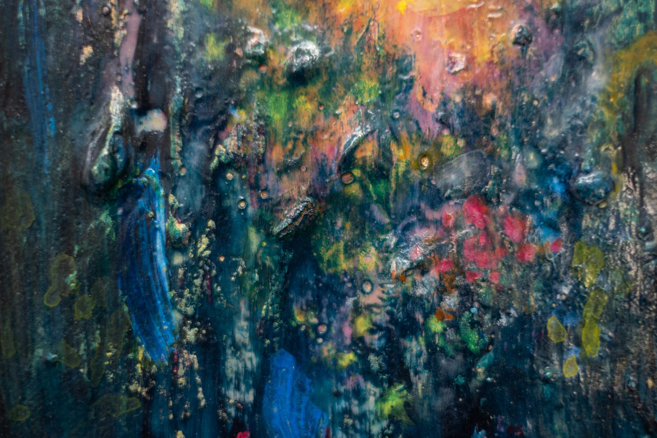 Deep World Radiance - contemporaneo, gestuale, astratto, acrilico su tela in vendita 5
