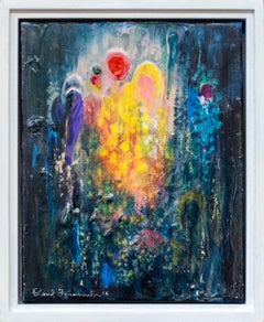 Deep World Radiance - contemporaneo, gestuale, astratto, acrilico su tela