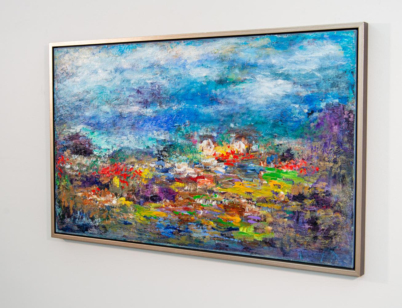 Côte fleurie - contemporain, gestuel, abstrait, empâtement, acrylique sur toile - Expressionnisme abstrait Painting par Paul Fournier