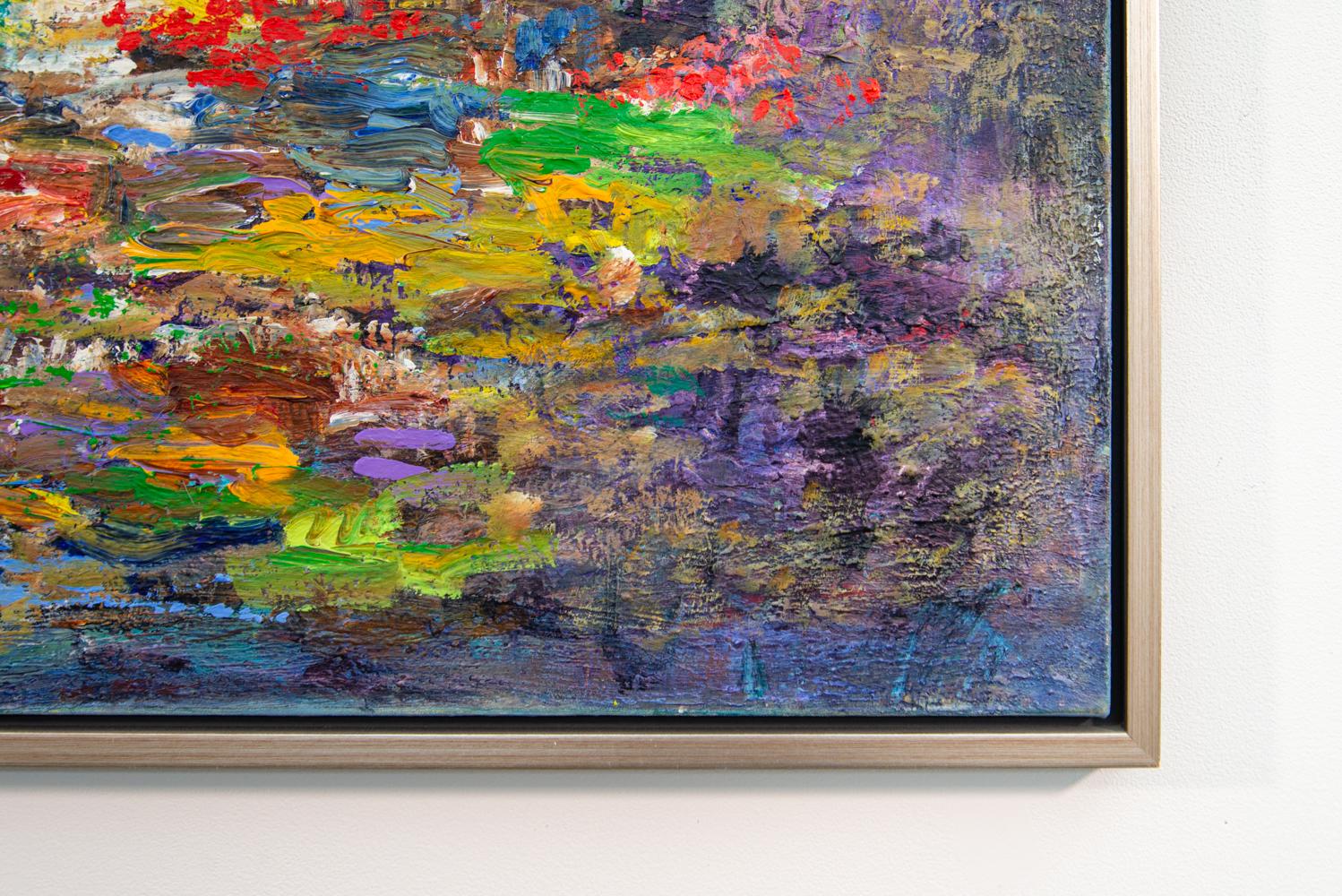 Côte fleurie - contemporain, gestuel, abstrait, empâtement, acrylique sur toile 1