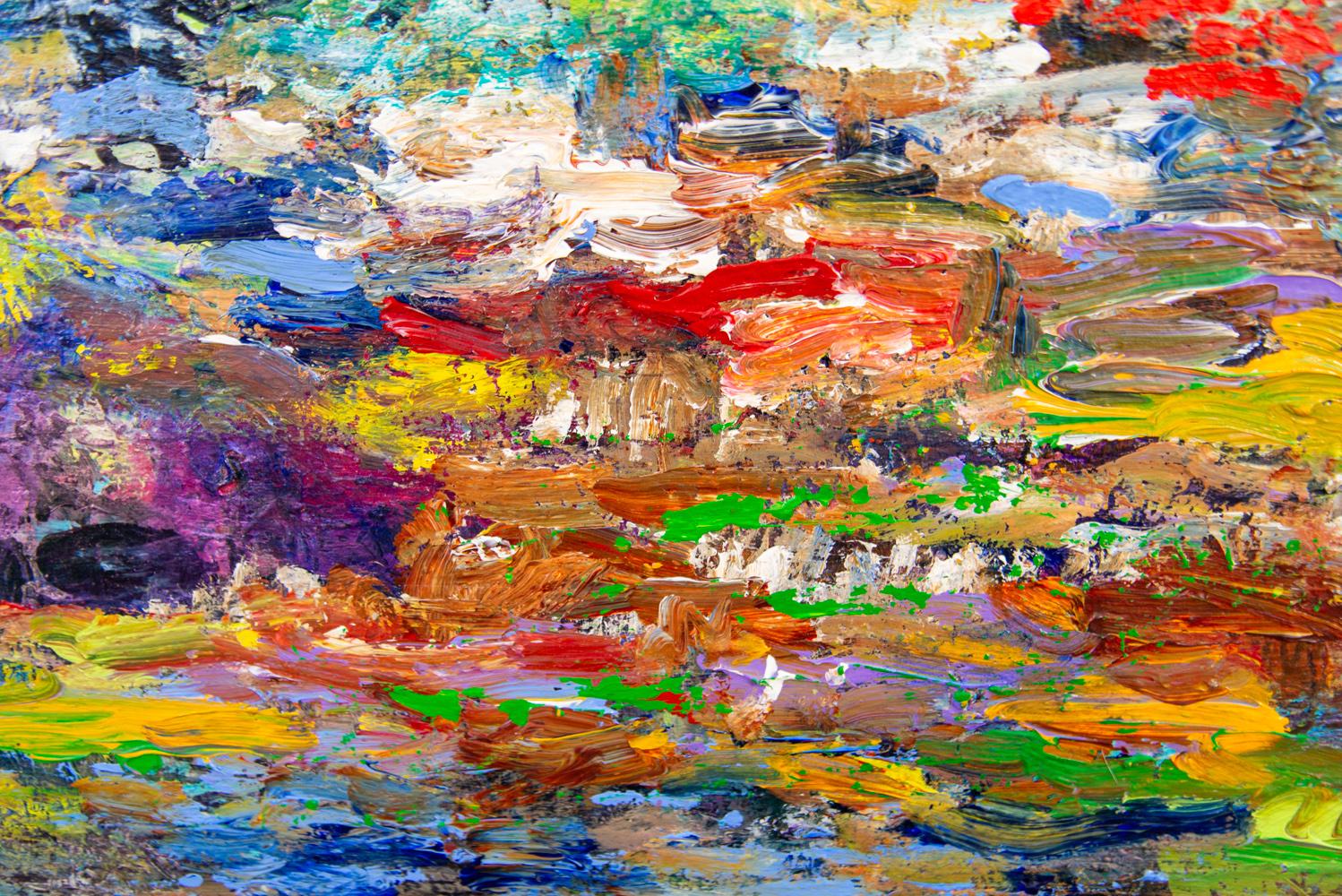 Côte fleurie - contemporain, gestuel, abstrait, empâtement, acrylique sur toile 5