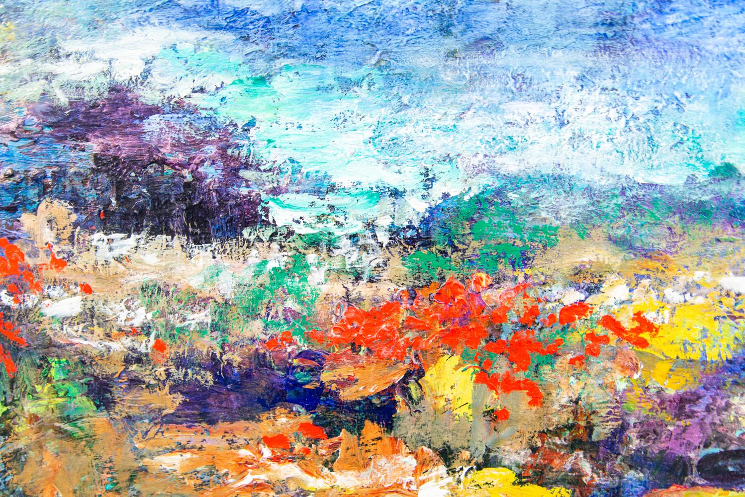 Côte fleurie - contemporain, gestuel, abstrait, empâtement, acrylique sur toile 6