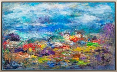 Côte fleurie - contemporain, gestuel, abstrait, empâtement, acrylique sur toile