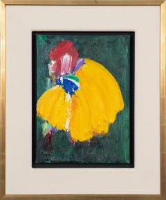 In the Parrots' Garden - Yellow Form - Abstract Acrylic Painting on Canvas