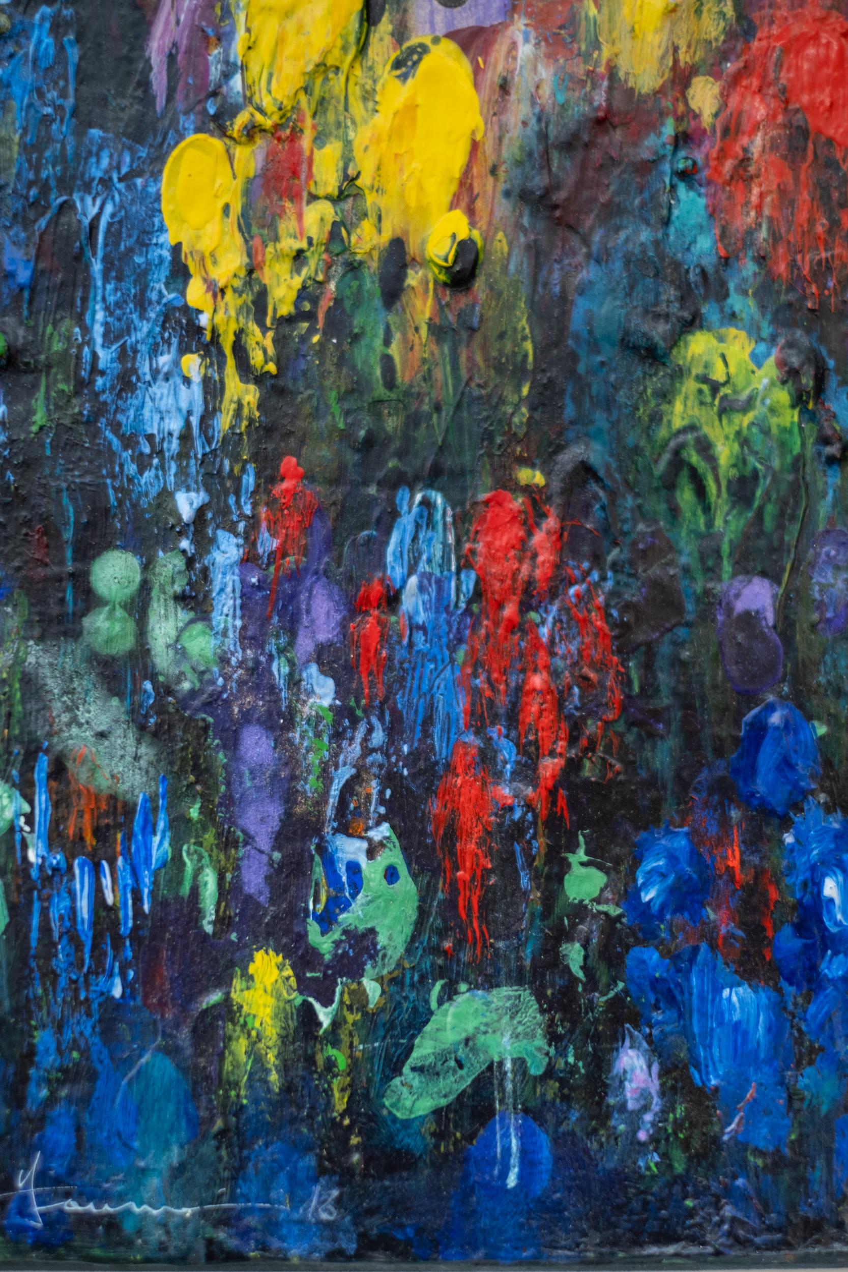 Midnight Haven - contemporaneo, gestuale, astratto, impasto, acrilico su tela in vendita 1