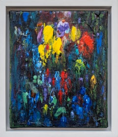 Midnight Haven - contemporáneo, gestual, abstracto, empastado, acrílico sobre lienzo
