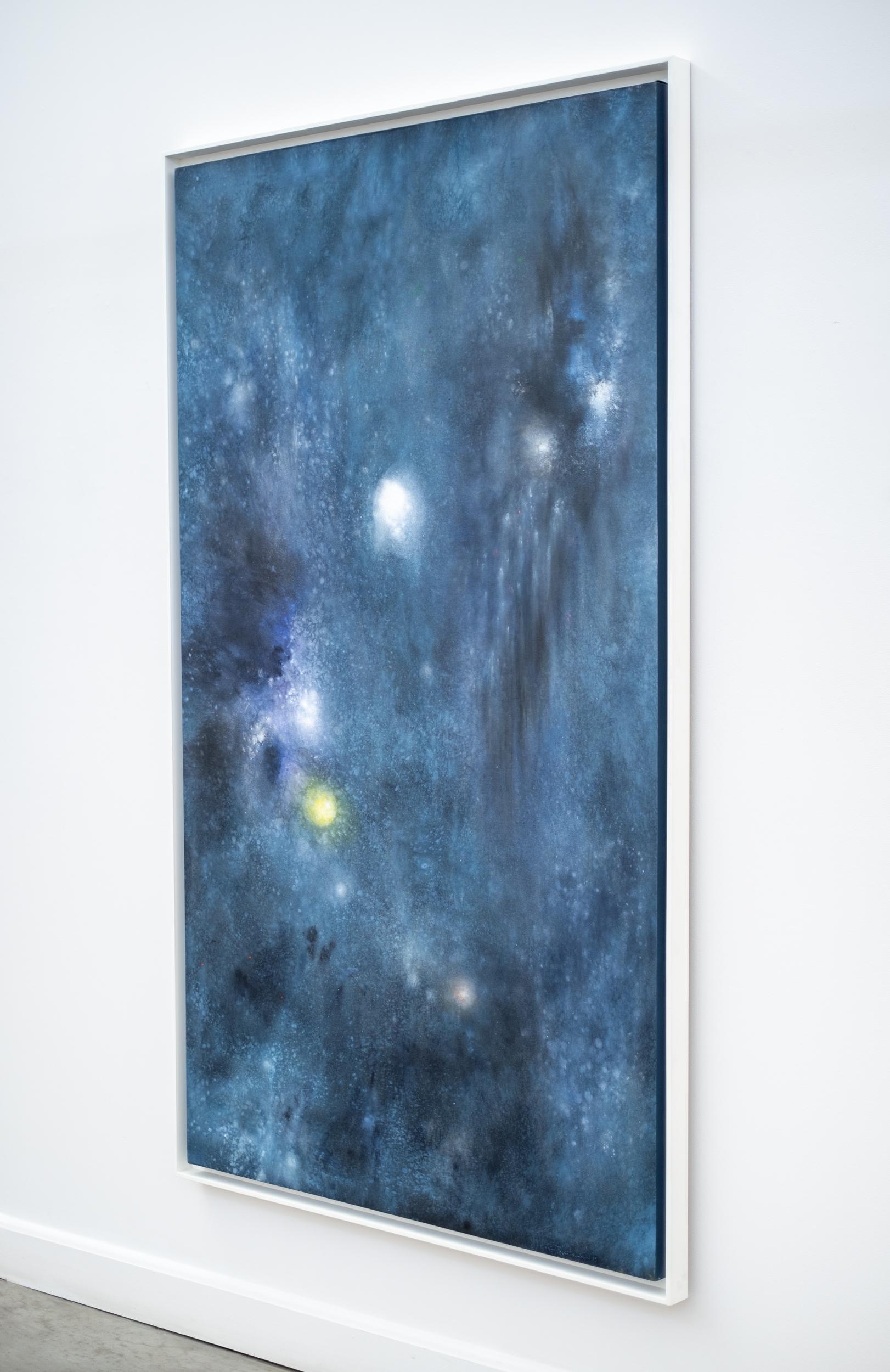 Notturno - contemporaneo, gestuale, astratto, acrilico su tela - Abstract Painting Blu di Paul Fournier