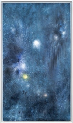 Nocturno - contemporáneo, gestual, abstracto, acrílico sobre lienzo