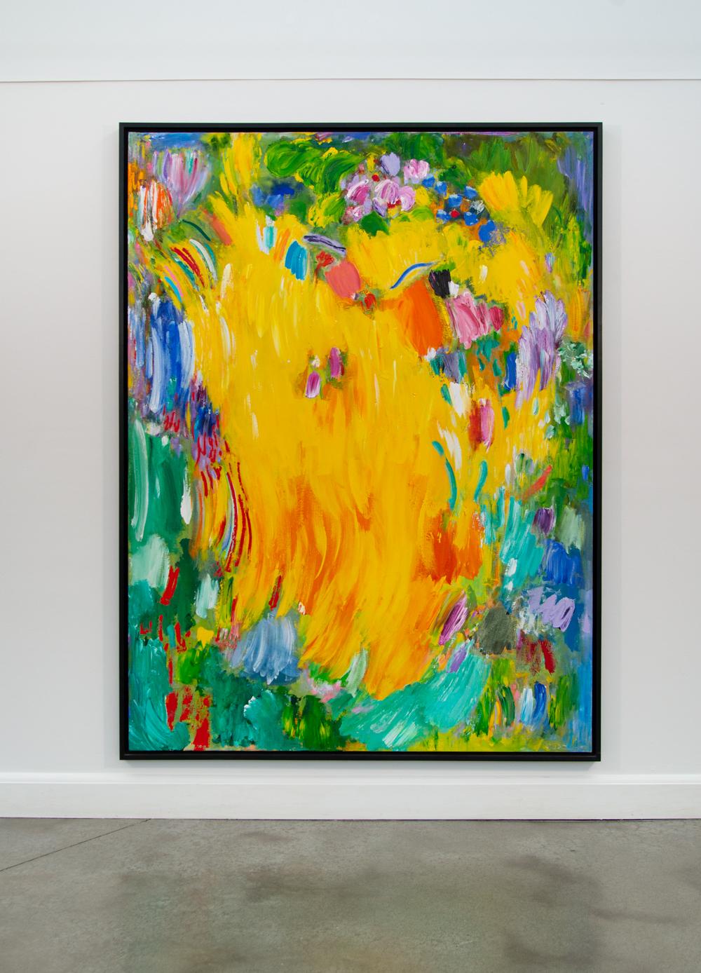 Tropic Noon - large, bright, colorful, abstract expressionist, acrylic on canvas - Painting by Paul Fournier