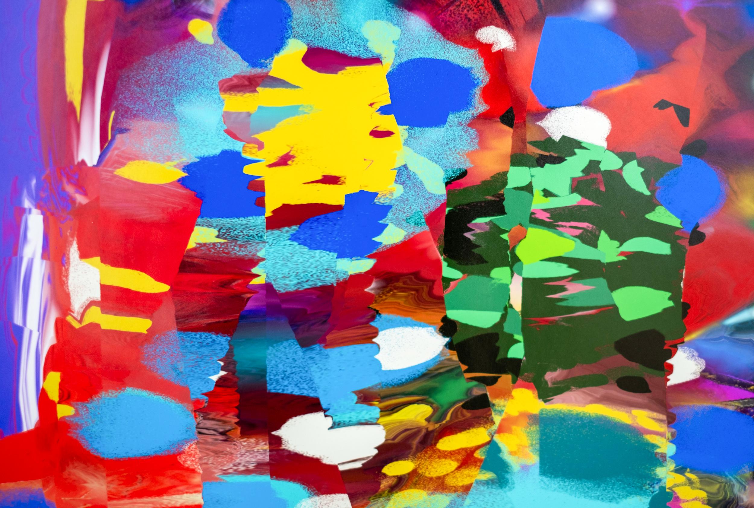 A Space City Forest 1/7 - stampa digitale contemporanea, astratta e collage - Print Rosa di Paul Fournier