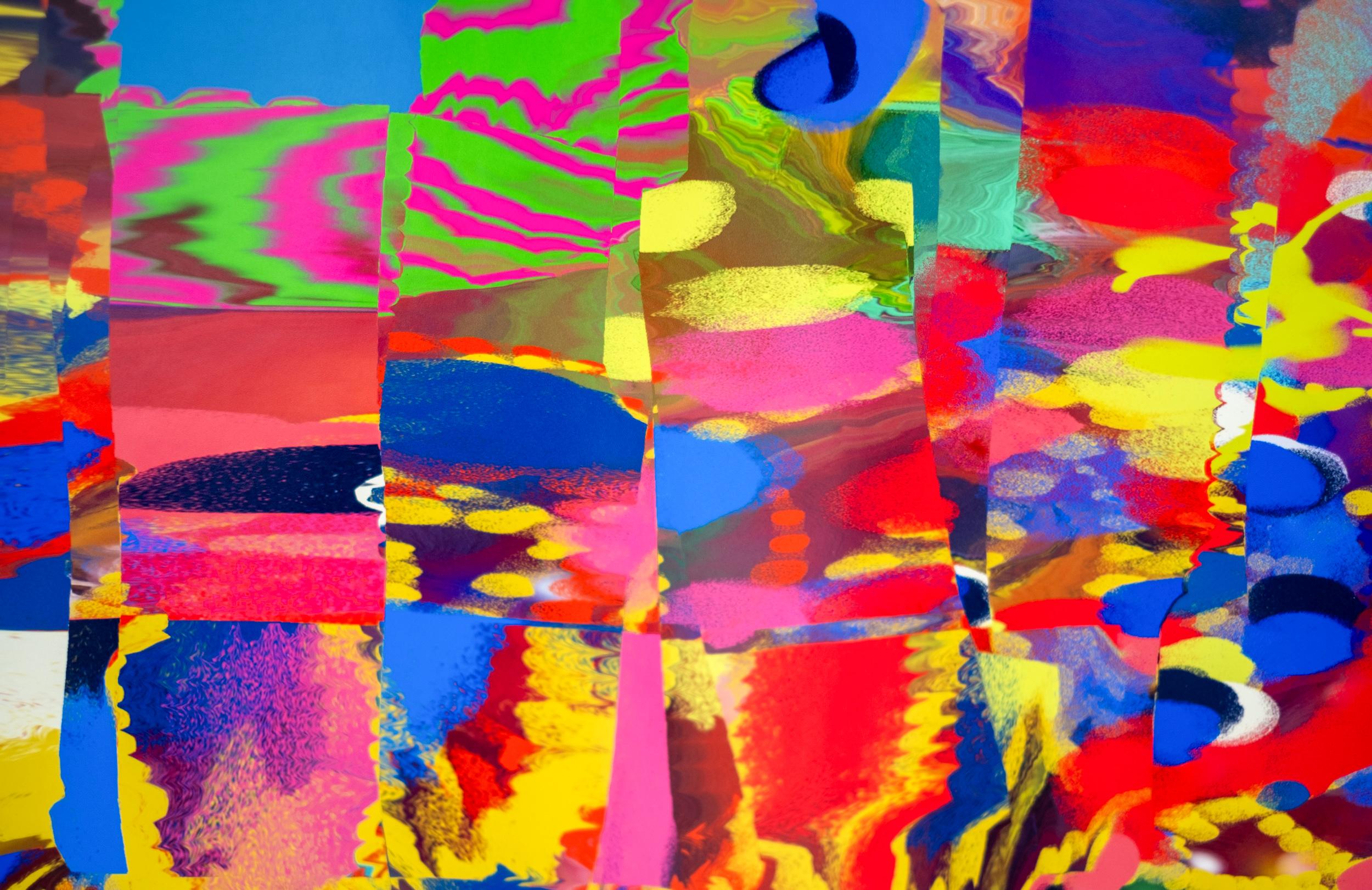 Questo collage astratto contemporaneo e colorato è una stampa realizzata da Paul Fournier.

Il caratteristico stile etereo di Paul Fournier, un importante artista astratto canadese, si ritrova in questa immagine digitale che rappresenta lo spazio.