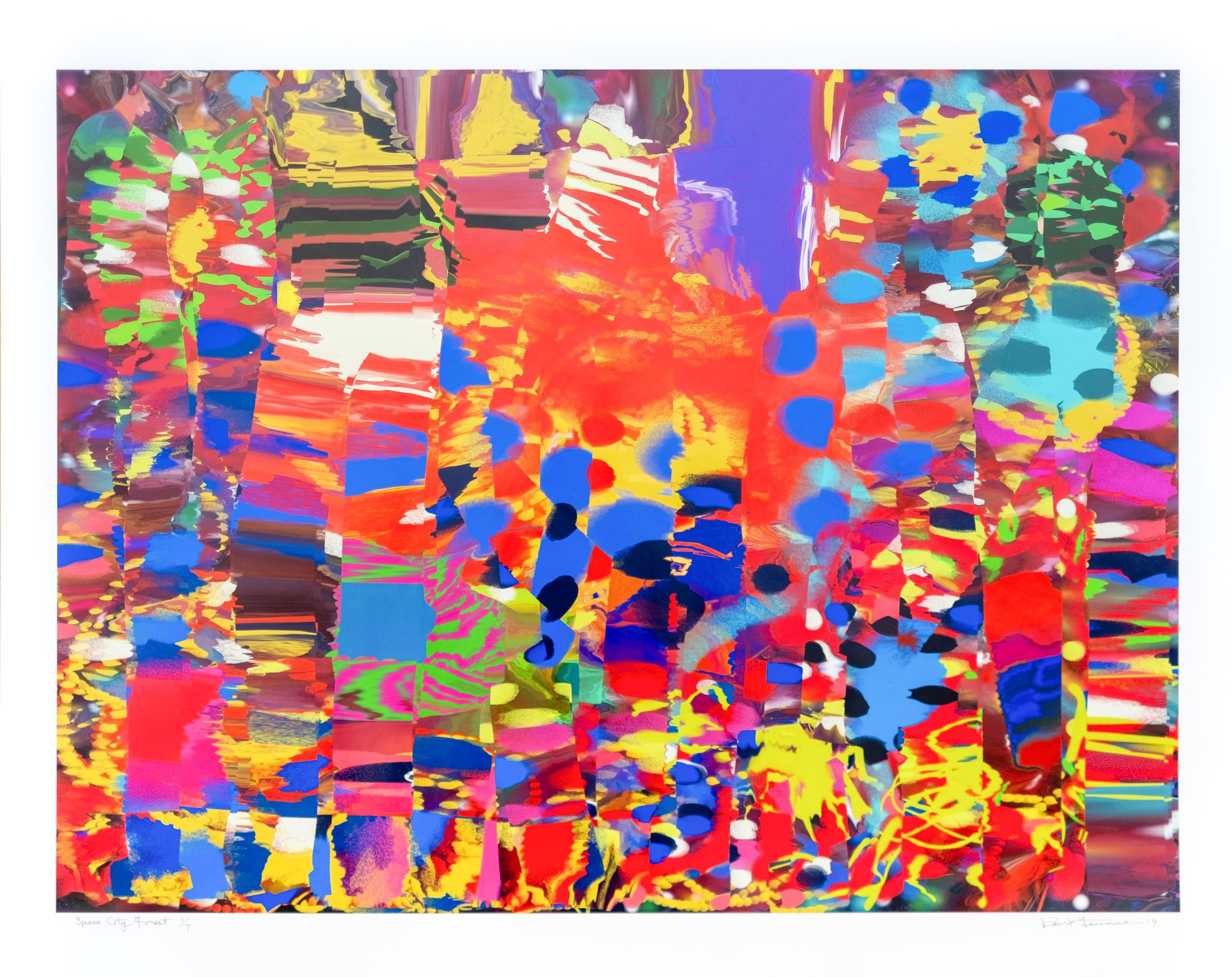 Print di Paul Fournier - A Space City Forest 1/7 - stampa digitale contemporanea, astratta e collage