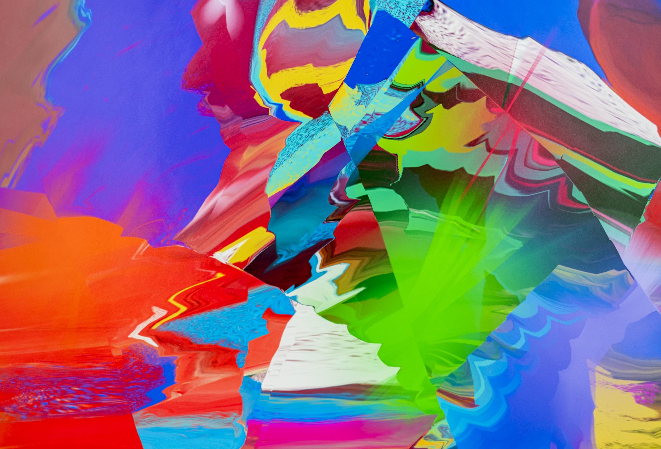 A Space City Vista 1/7 - stampa contemporanea, astratta, collage digitale - Print Beige di Paul Fournier