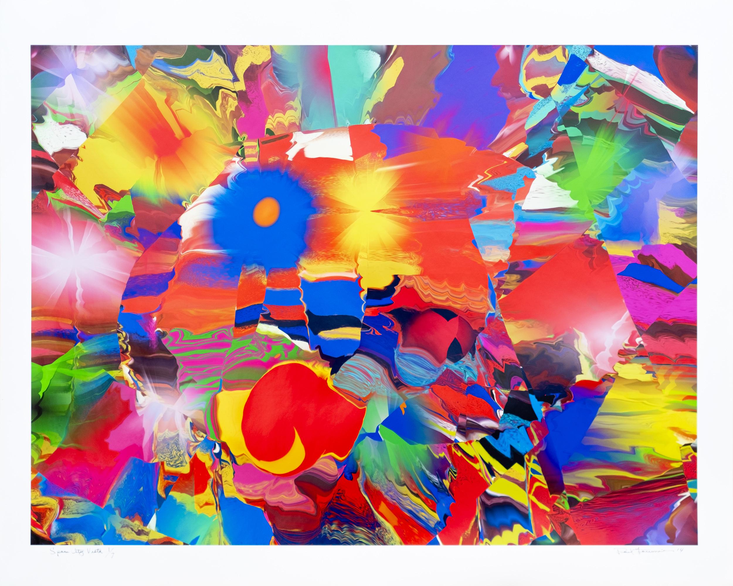 Print di Paul Fournier - A Space City Vista 1/7 - stampa contemporanea, astratta, collage digitale