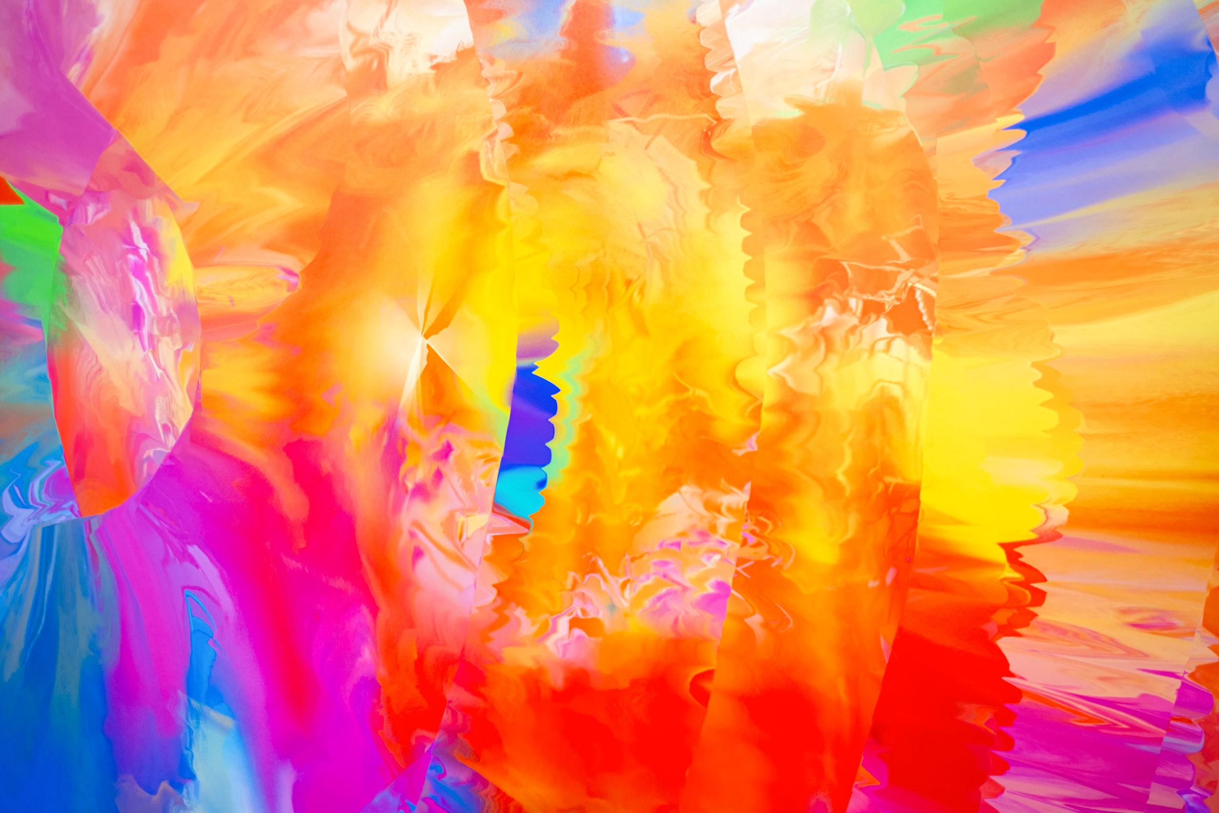This contemporary abstract colorful collage is a signed digital print made by Paul Fournier.

The distinctive ethereal styling of Paul Fournier, a significant Canadian abstract artist is found in this digital image representing space. Fournier’s