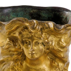 Paul-François Berthoud "Visage de Femme" Bronze Jardiniere