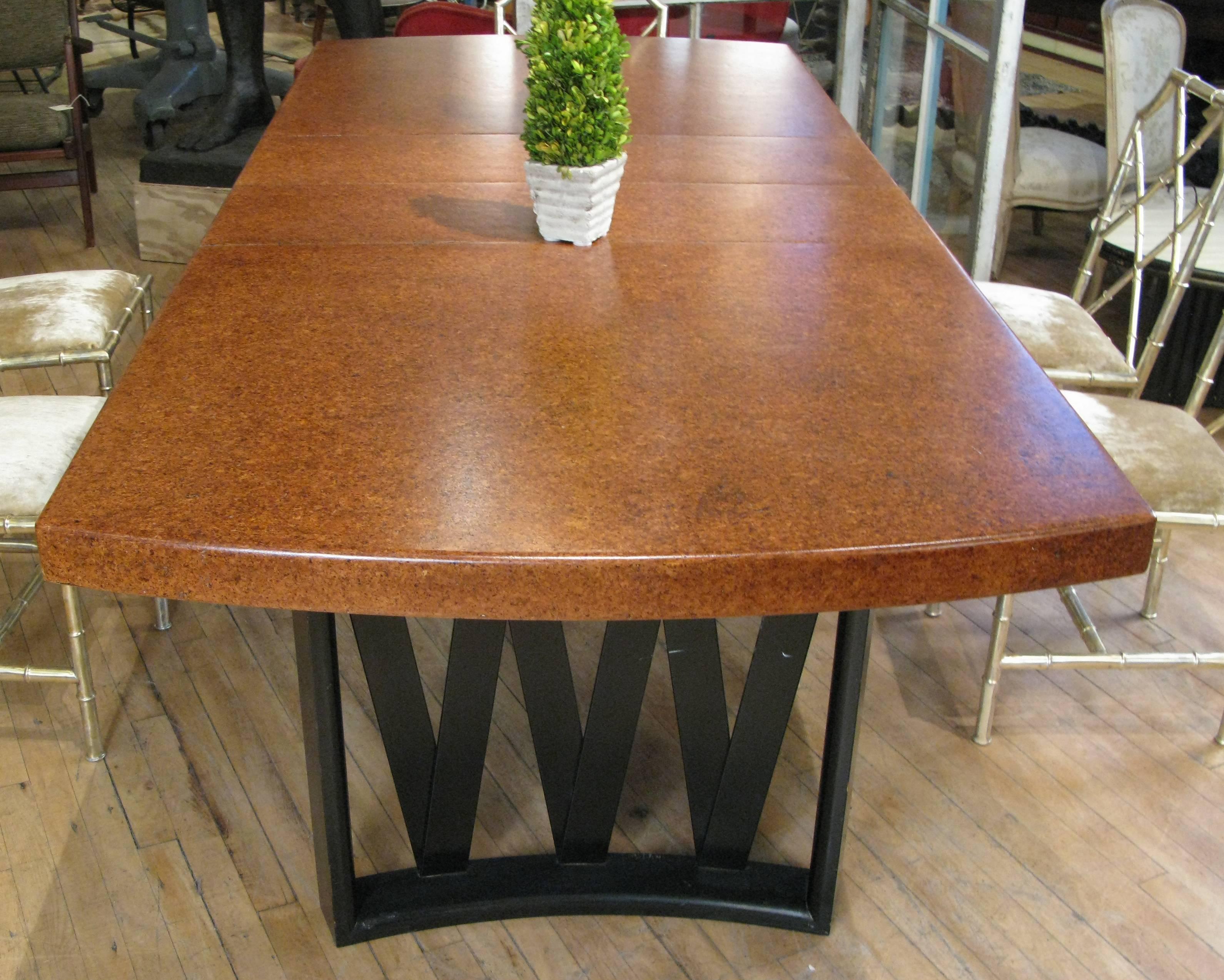 American Paul Frankl 1940s Dining Table in Mahogany and Cork