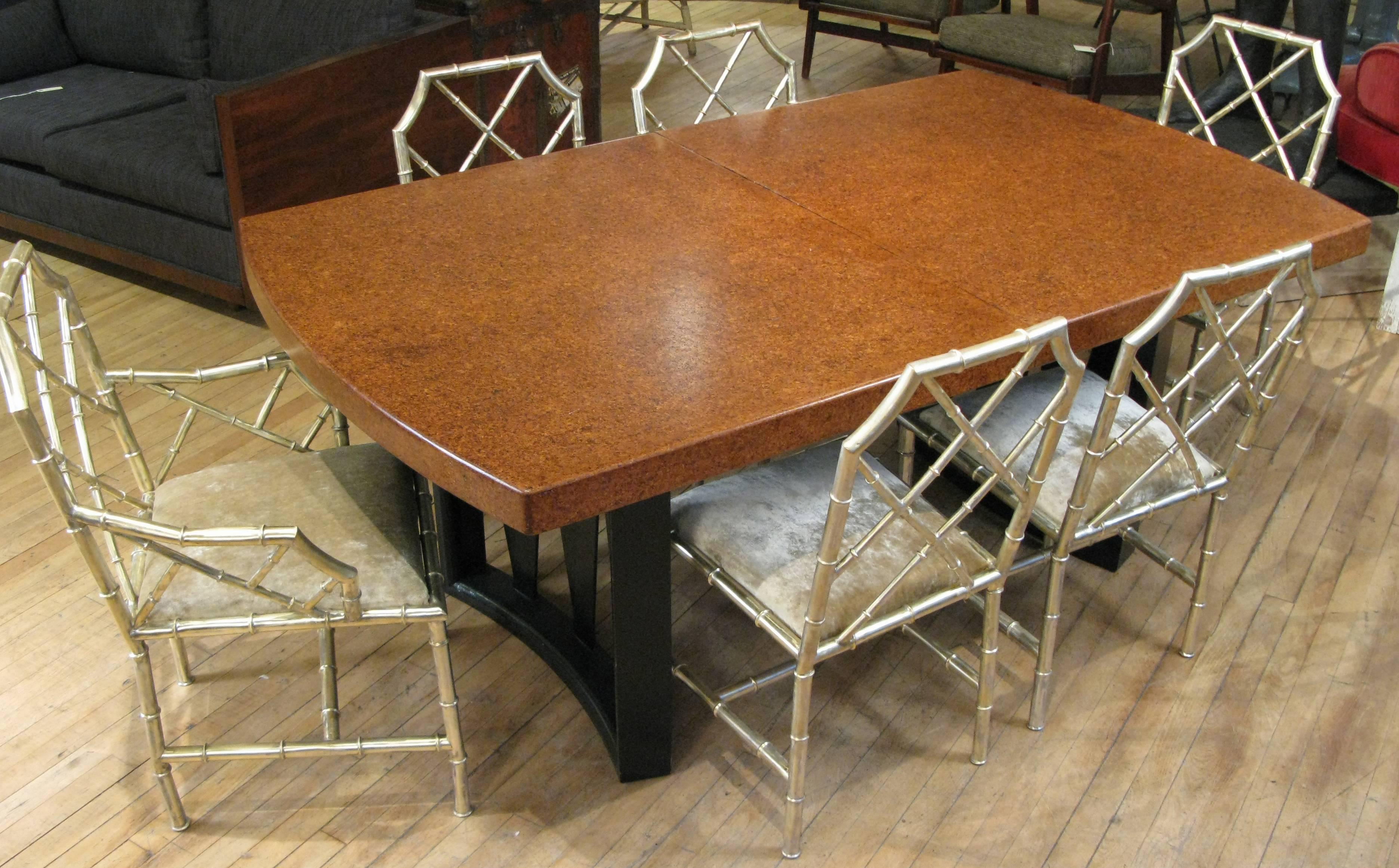 Paul Frankl 1940s Dining Table in Mahogany and Cork 1