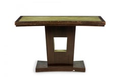 Tavolo consolle allungabile Paul Frankl American Leather e mogano Art Deco