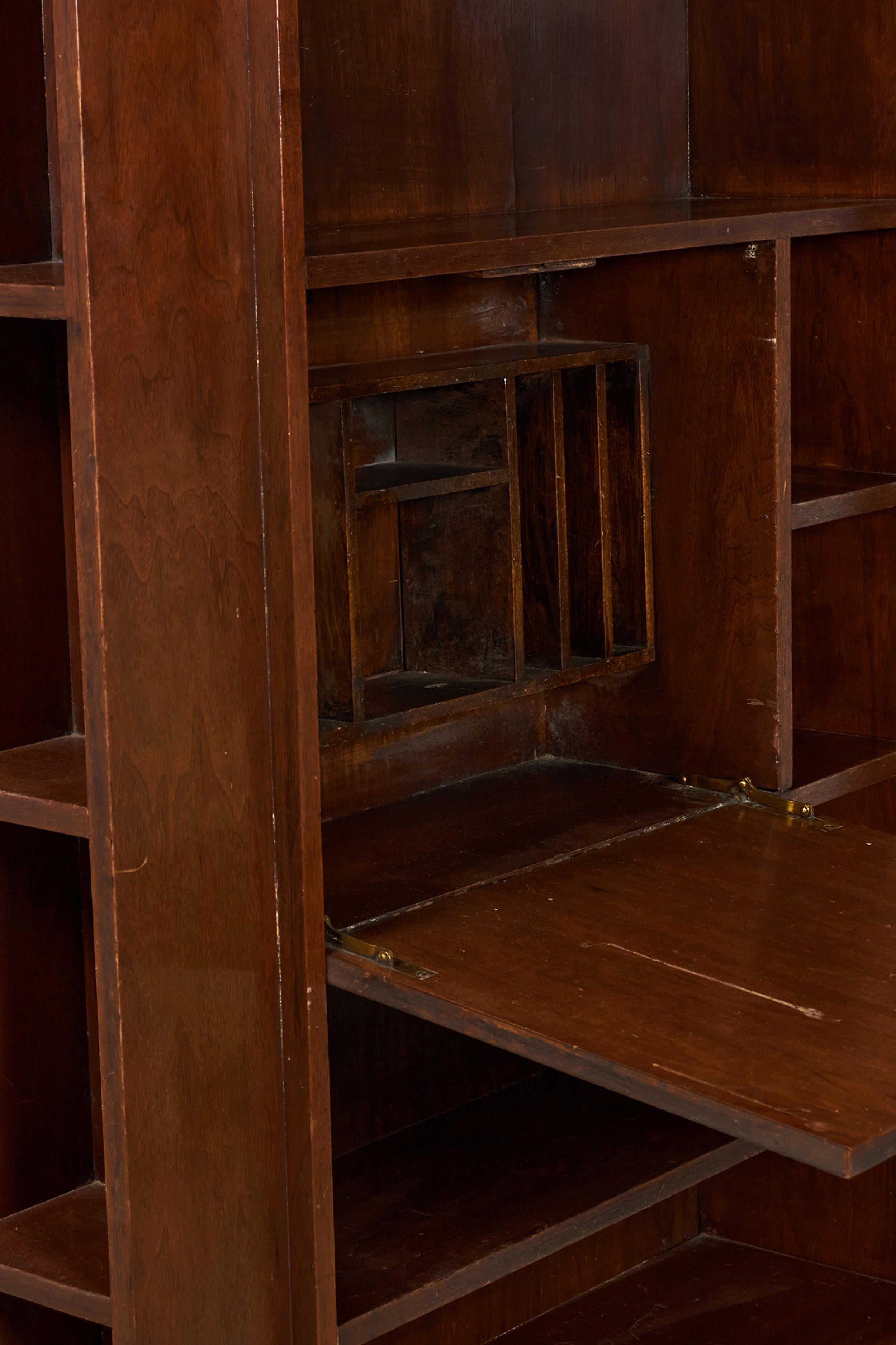 Paul Frankl American Mid-Century Fall Front Walnut Skyscraper Desk For Sale 4