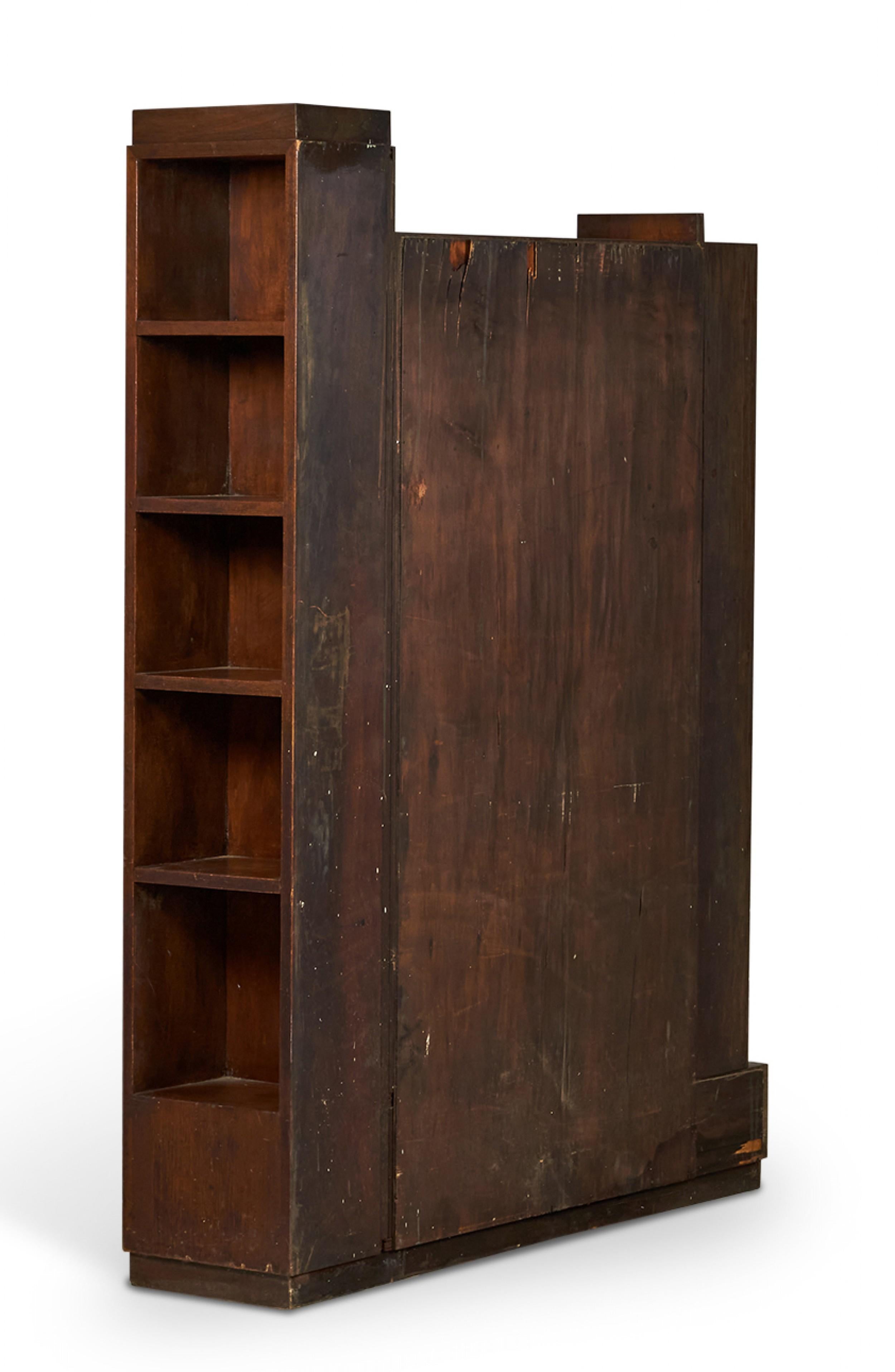 Hand-Crafted Paul Frankl American Mid-Century Fall Front Walnut Skyscraper Desk For Sale
