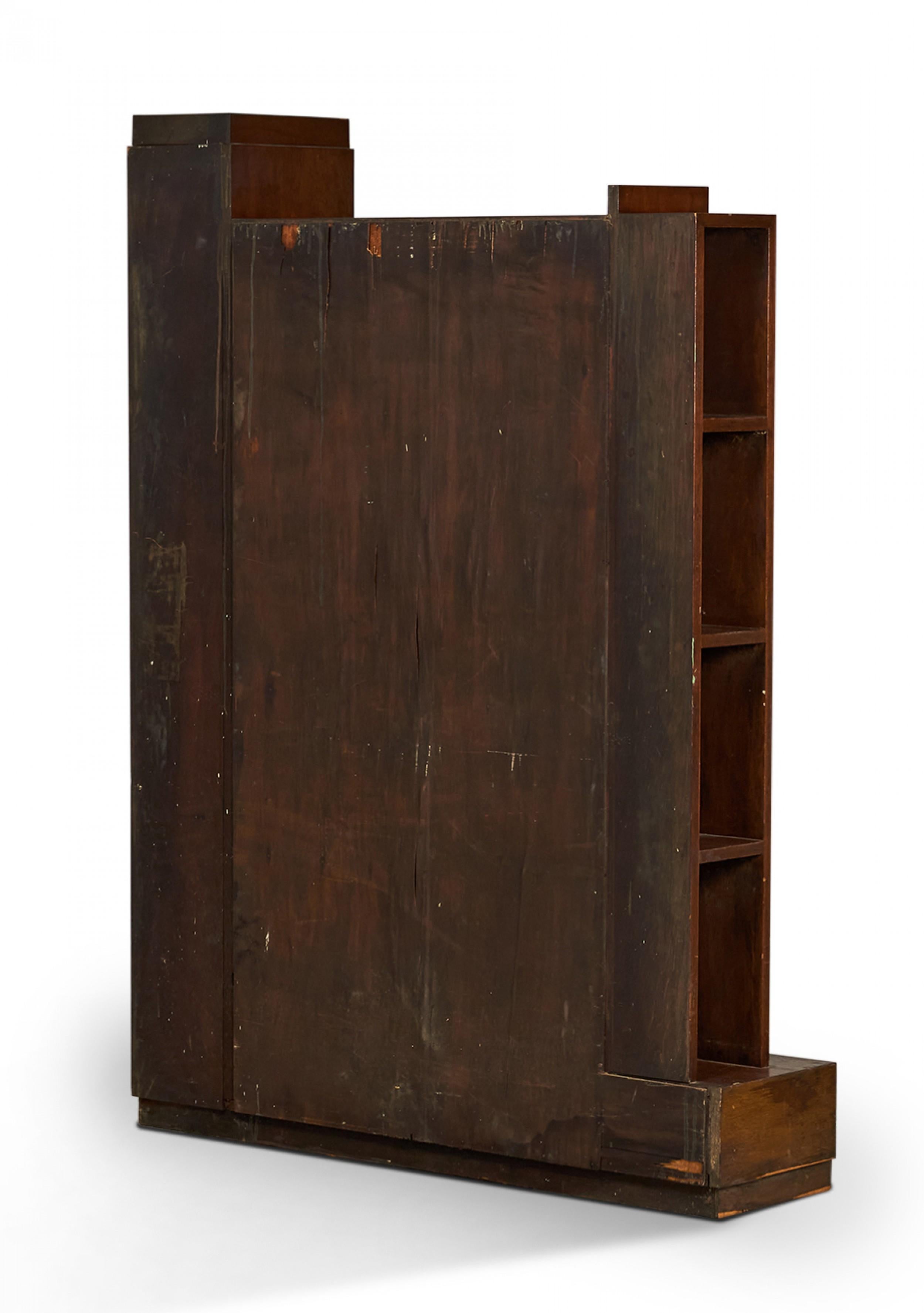 20th Century Paul Frankl American Mid-Century Fall Front Walnut Skyscraper Desk For Sale