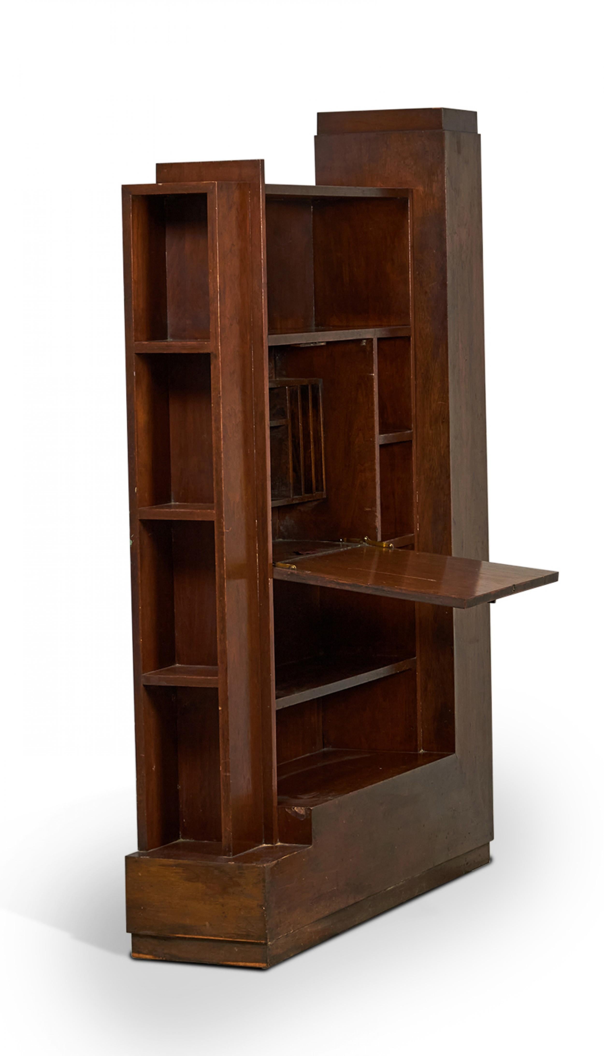 Paul Frankl American Mid-Century Fall Front Walnut Skyscraper Desk For Sale 3