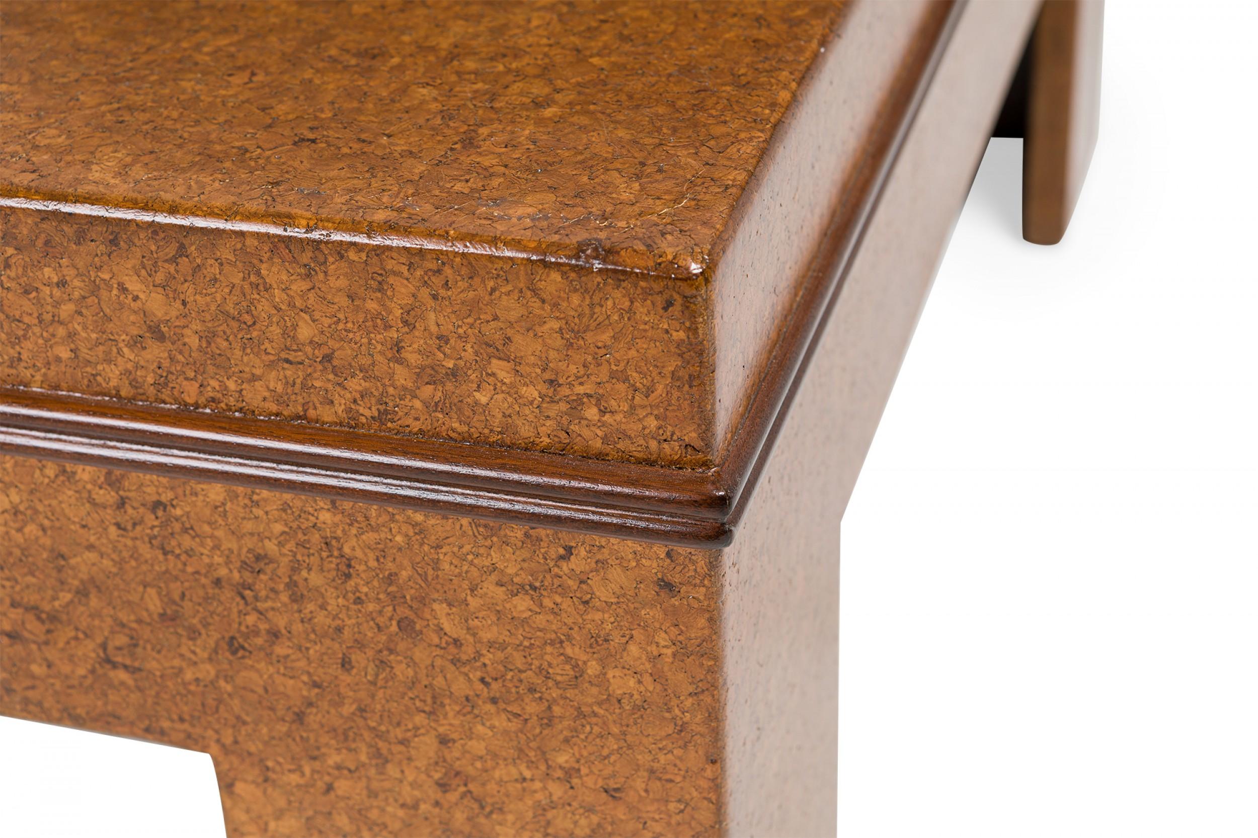Table basse carrée américaine du milieu du siècle dernier Paul Frankl à plateau en liège Bon état - En vente à Queens, NY