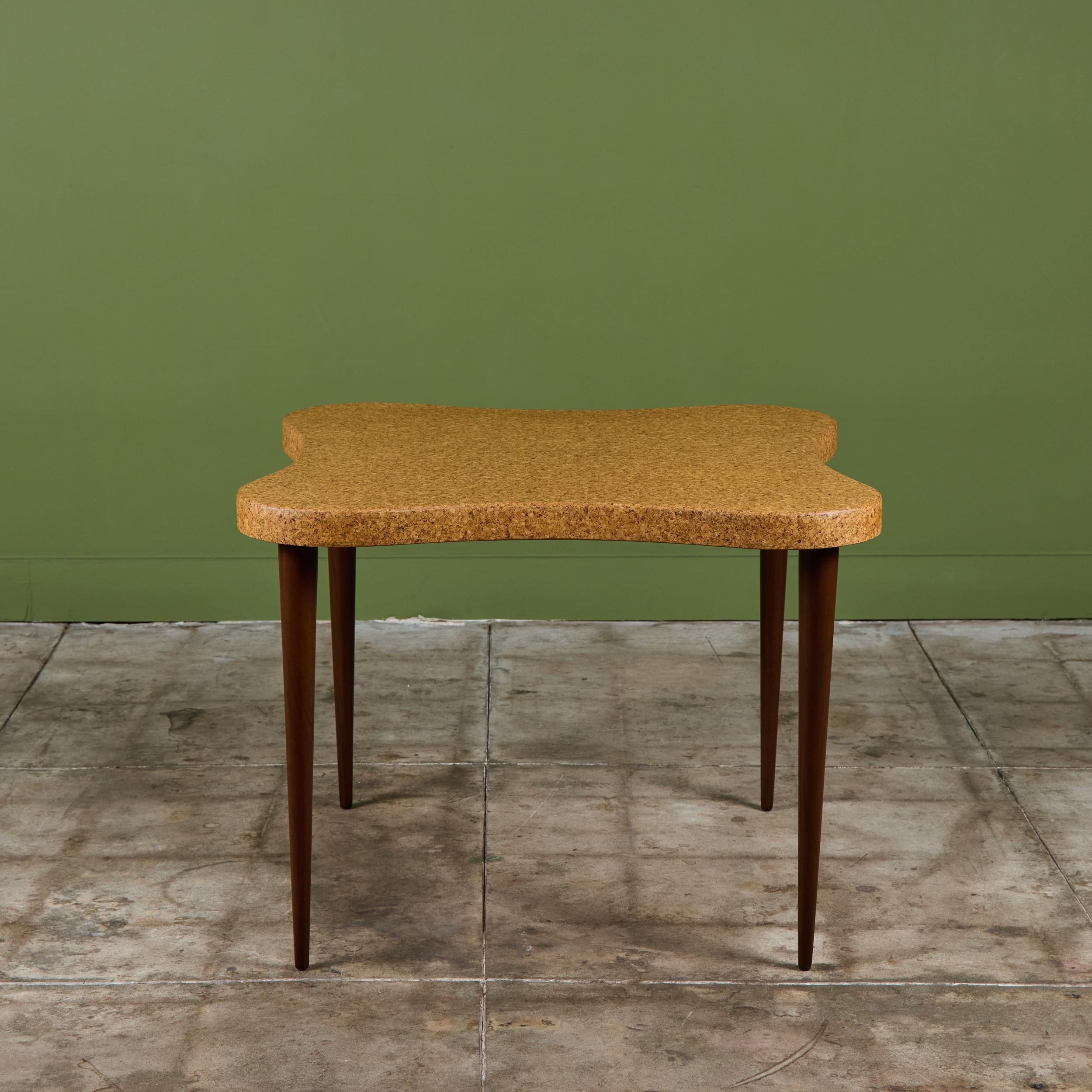 Paul Frankl Amoeba Cork Card Table per Johnson Furniture Co. In condizioni buone in vendita a Los Angeles, CA