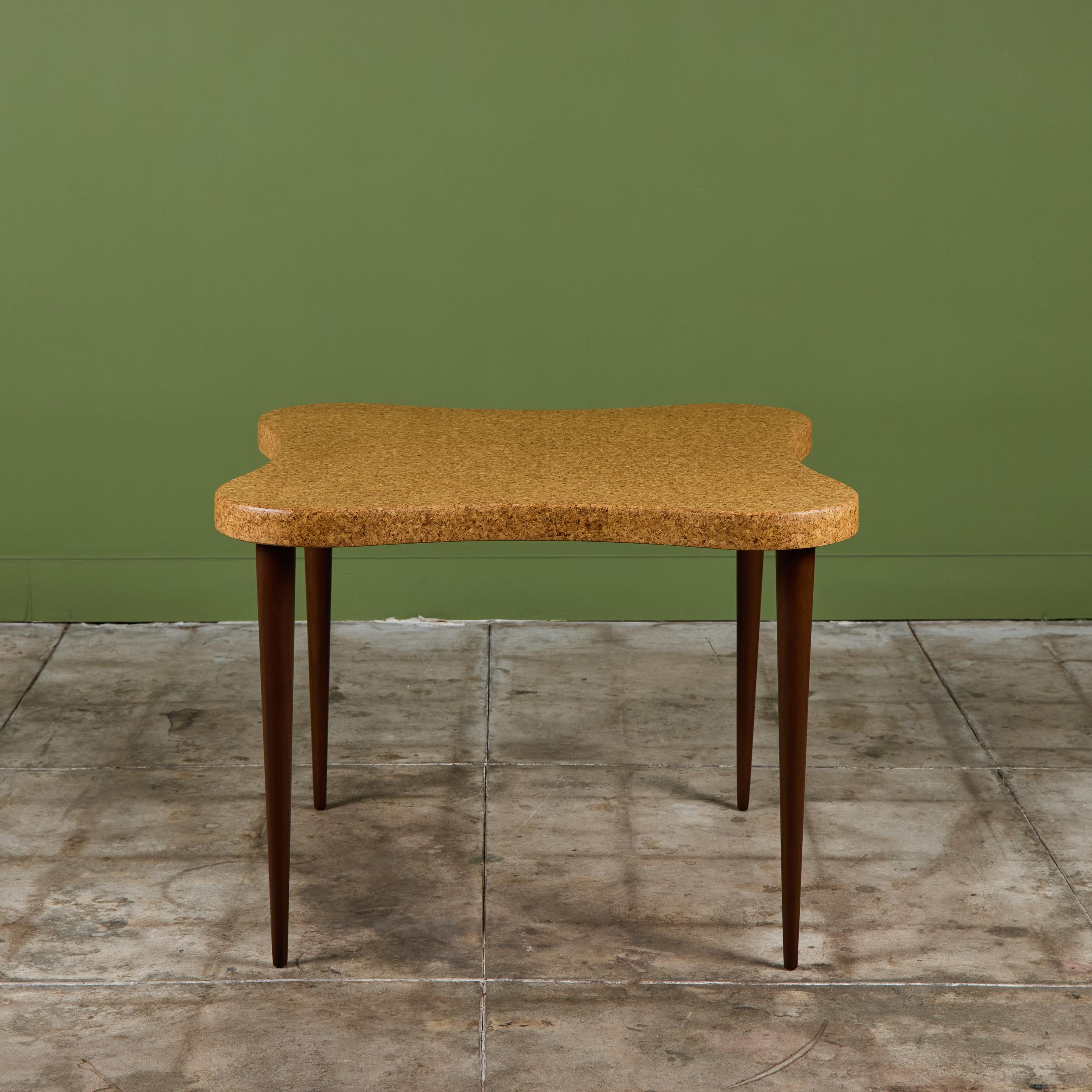 XX secolo Paul Frankl Amoeba Cork Card Table per Johnson Furniture Co. in vendita