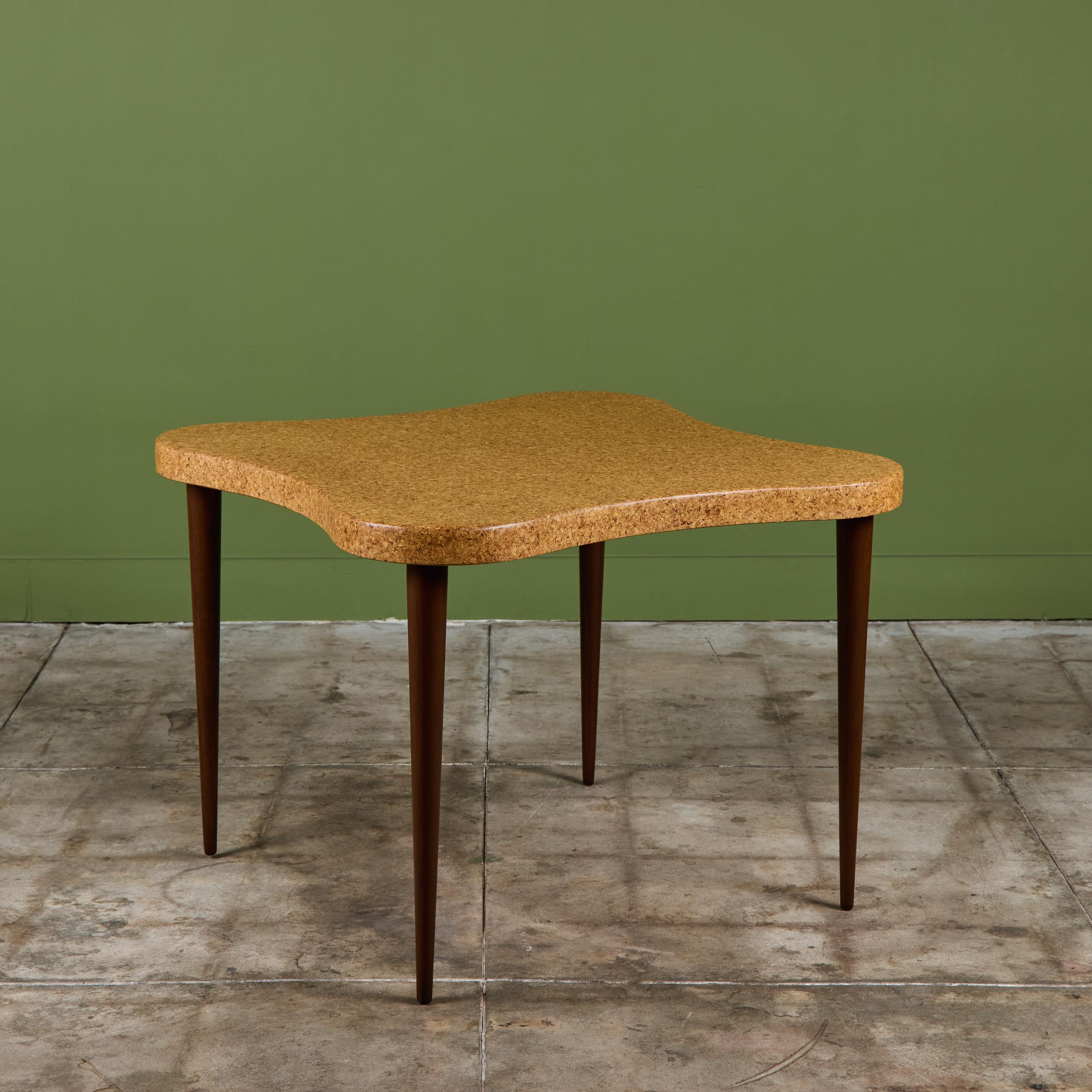 Sughero Paul Frankl Amoeba Cork Card Table per Johnson Furniture Co. in vendita