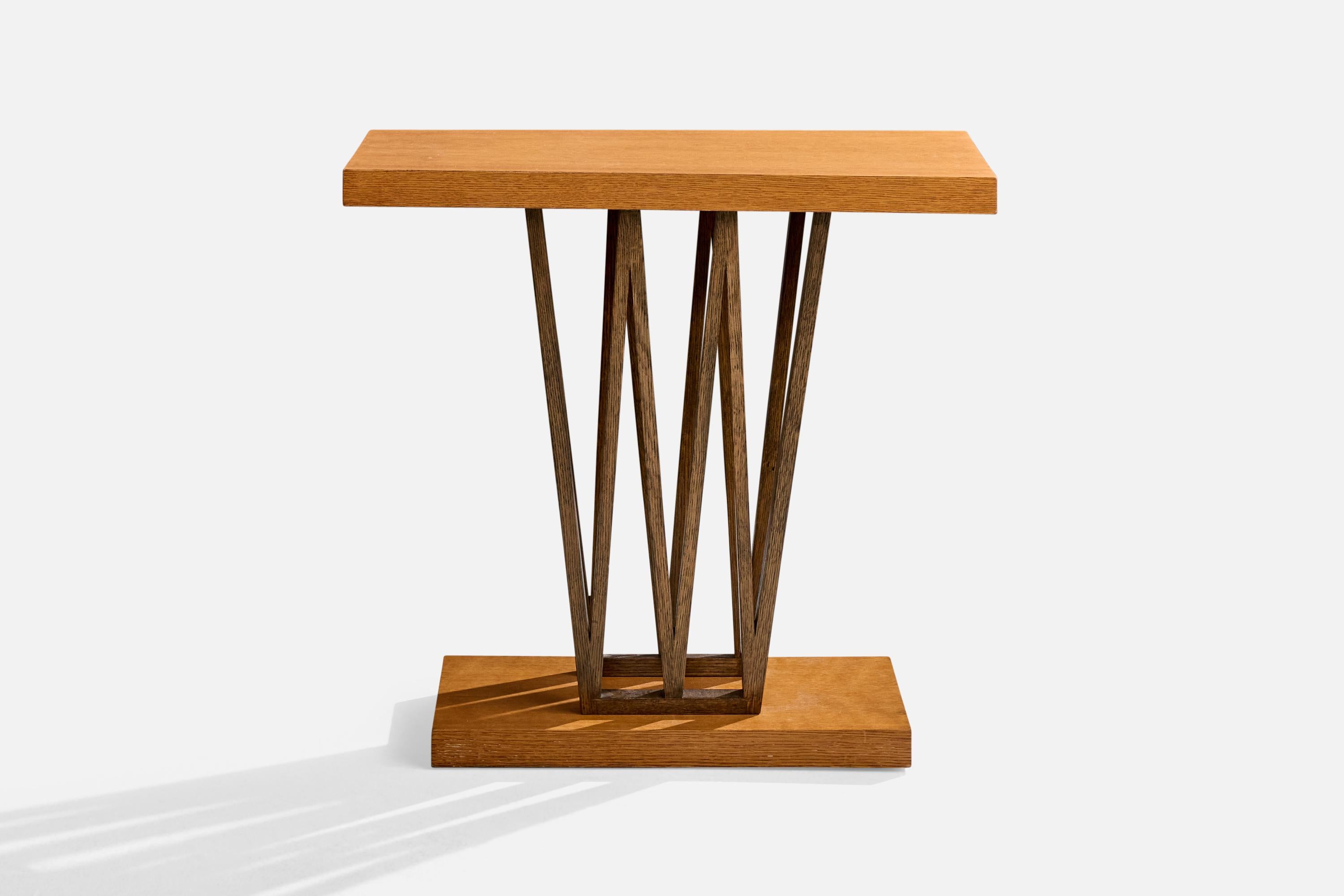 Mid-Century Modern Paul Frankl, table console, Oak Oak, USA, années 1950 en vente